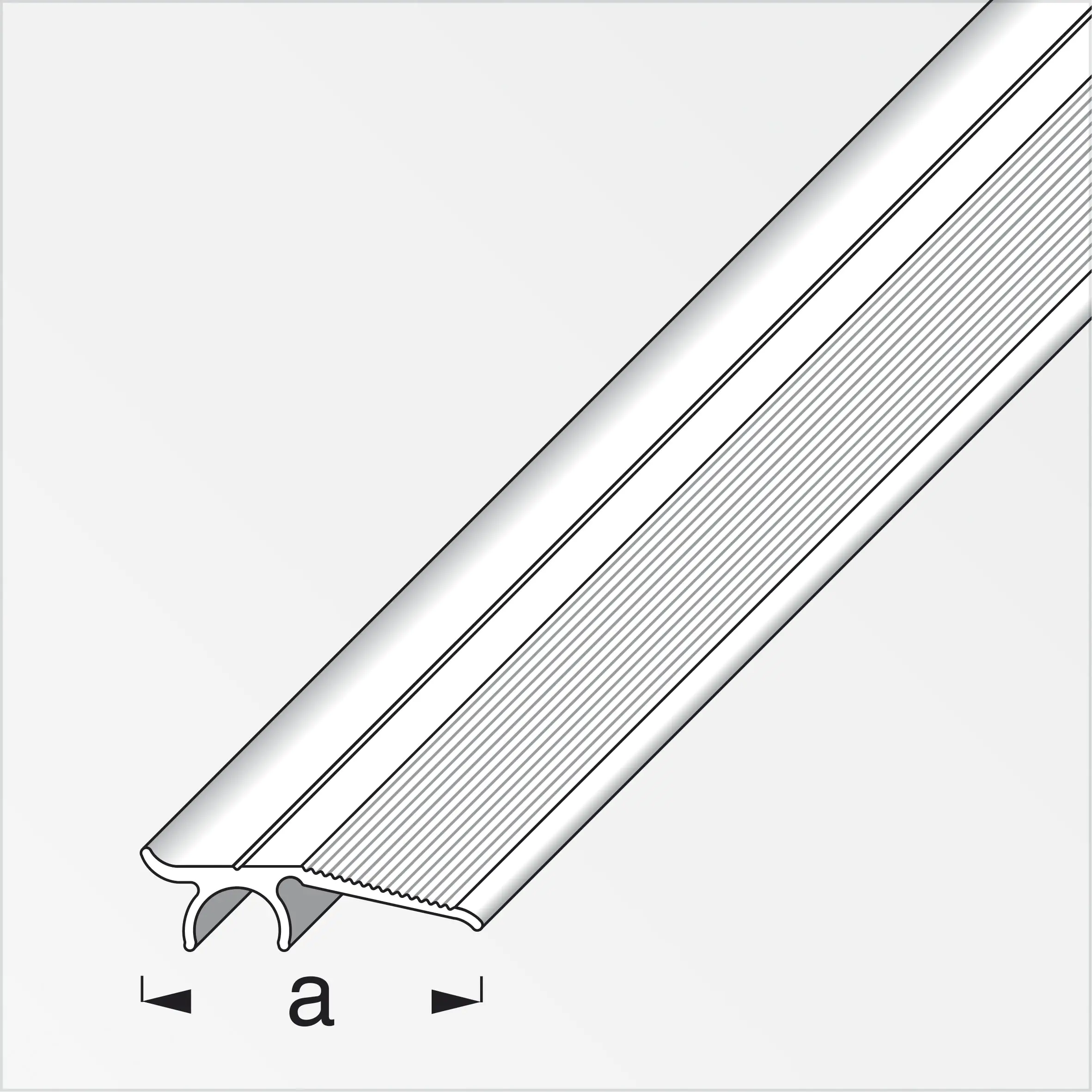 alfer Wandabschluss-Profil 1 m, 32 mm Aluminium eloxiert champagner