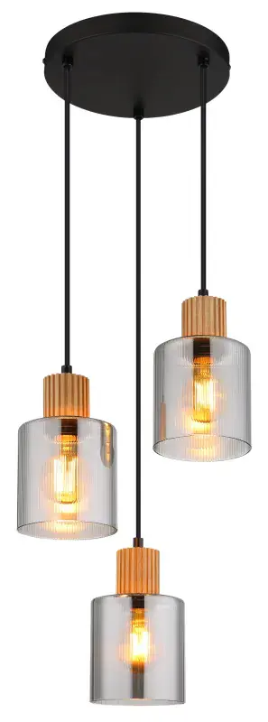 Globo Hängeleuchte Aleidis 30 x 120 cm Ø x H schwarz matt