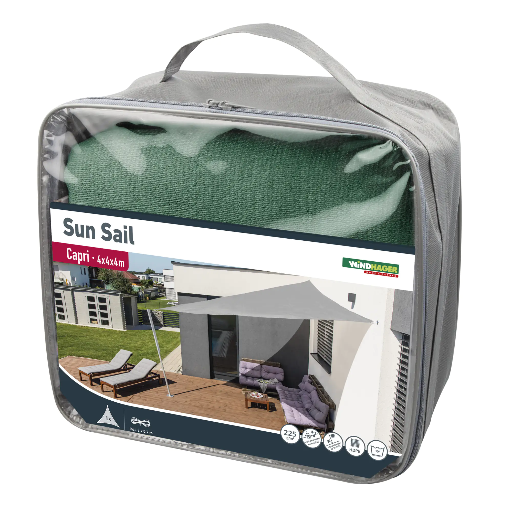 9003117107656_1 Windhager Sonnensegel Capri olive 4 x 4 x 4 m