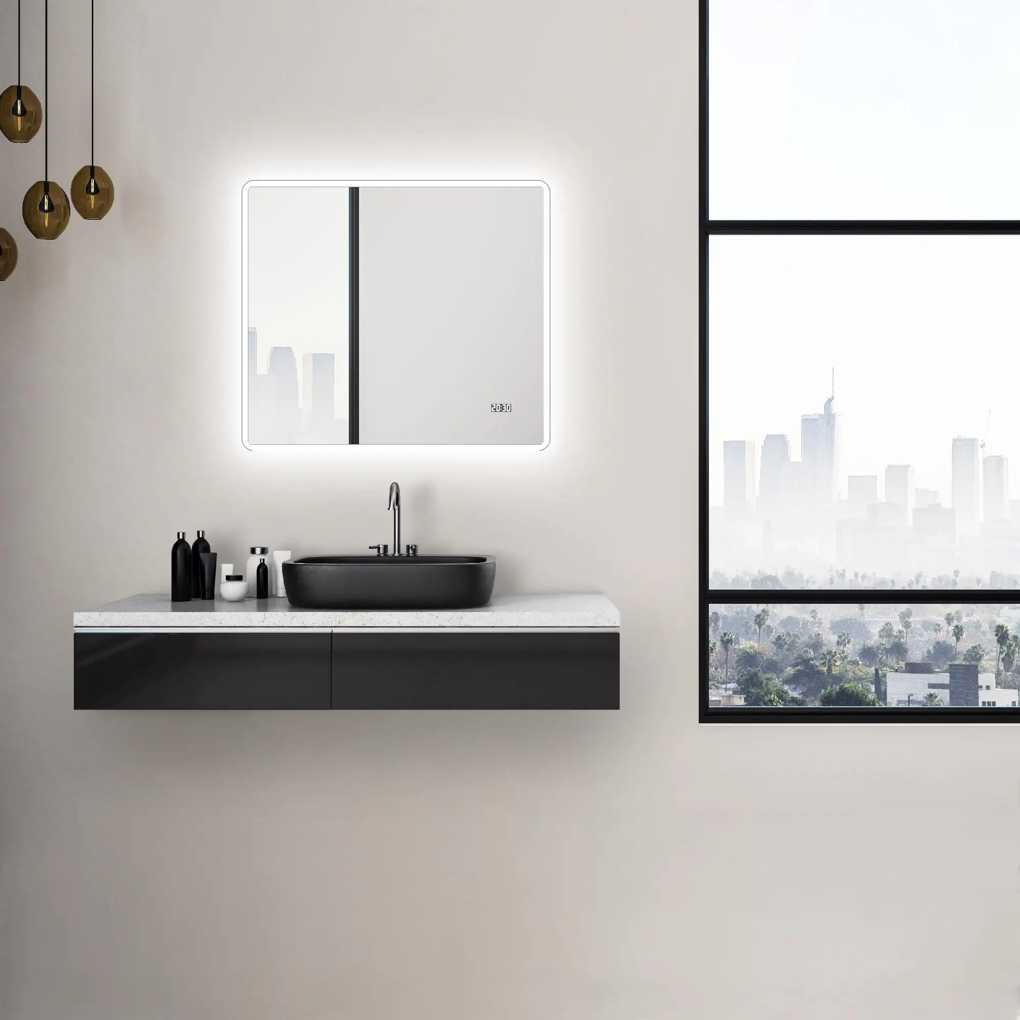 DSK LED Lichtspiegel Silver Sintra 80x70 cm