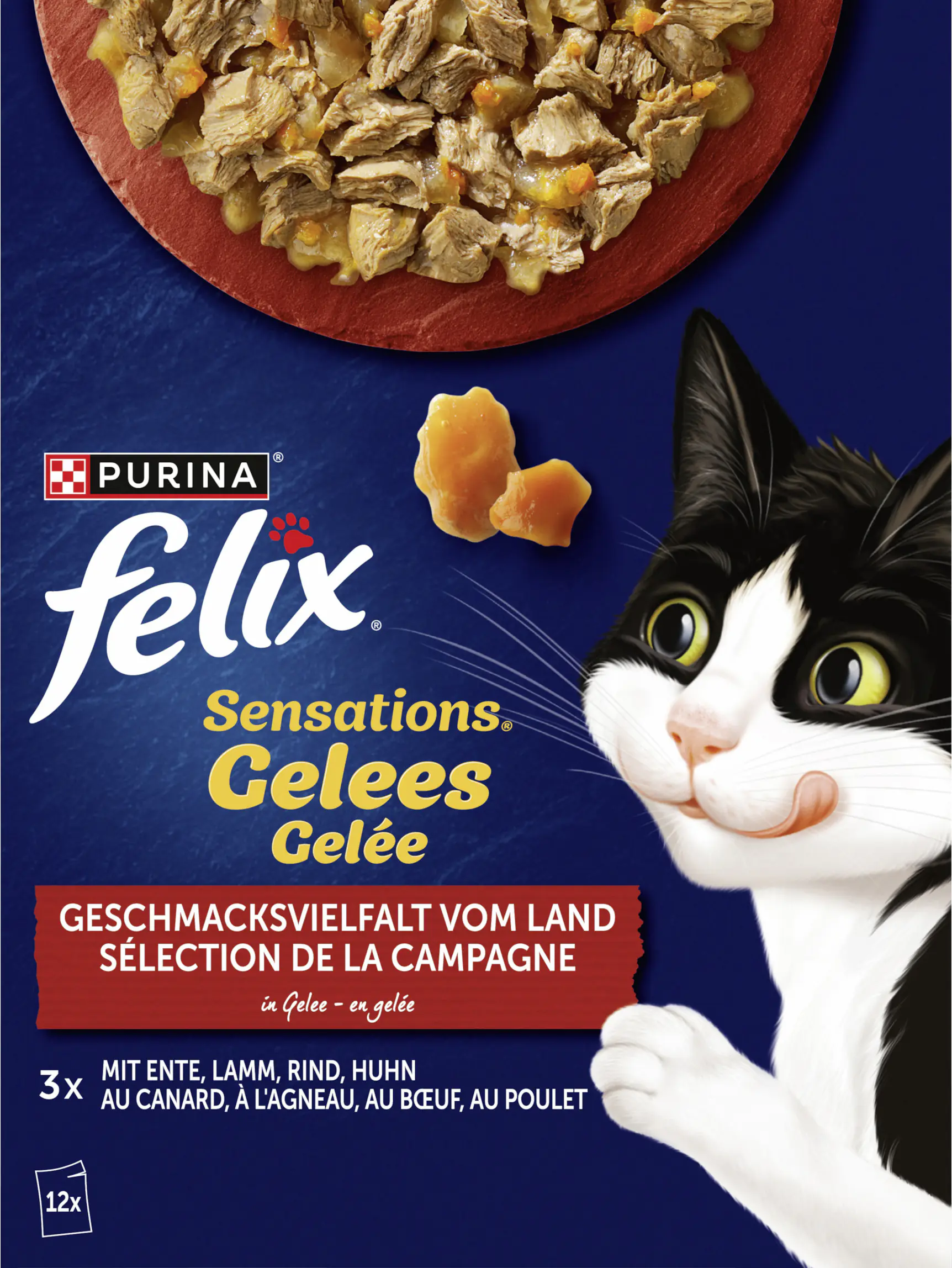 Felix Sensations Gelee Geschmacksvielfalt vom Land Katzenfutter 12 x 85g Felix Sensations Gelee Geschmacksvielfalt vom Land Katzenfutter 12 x 85g