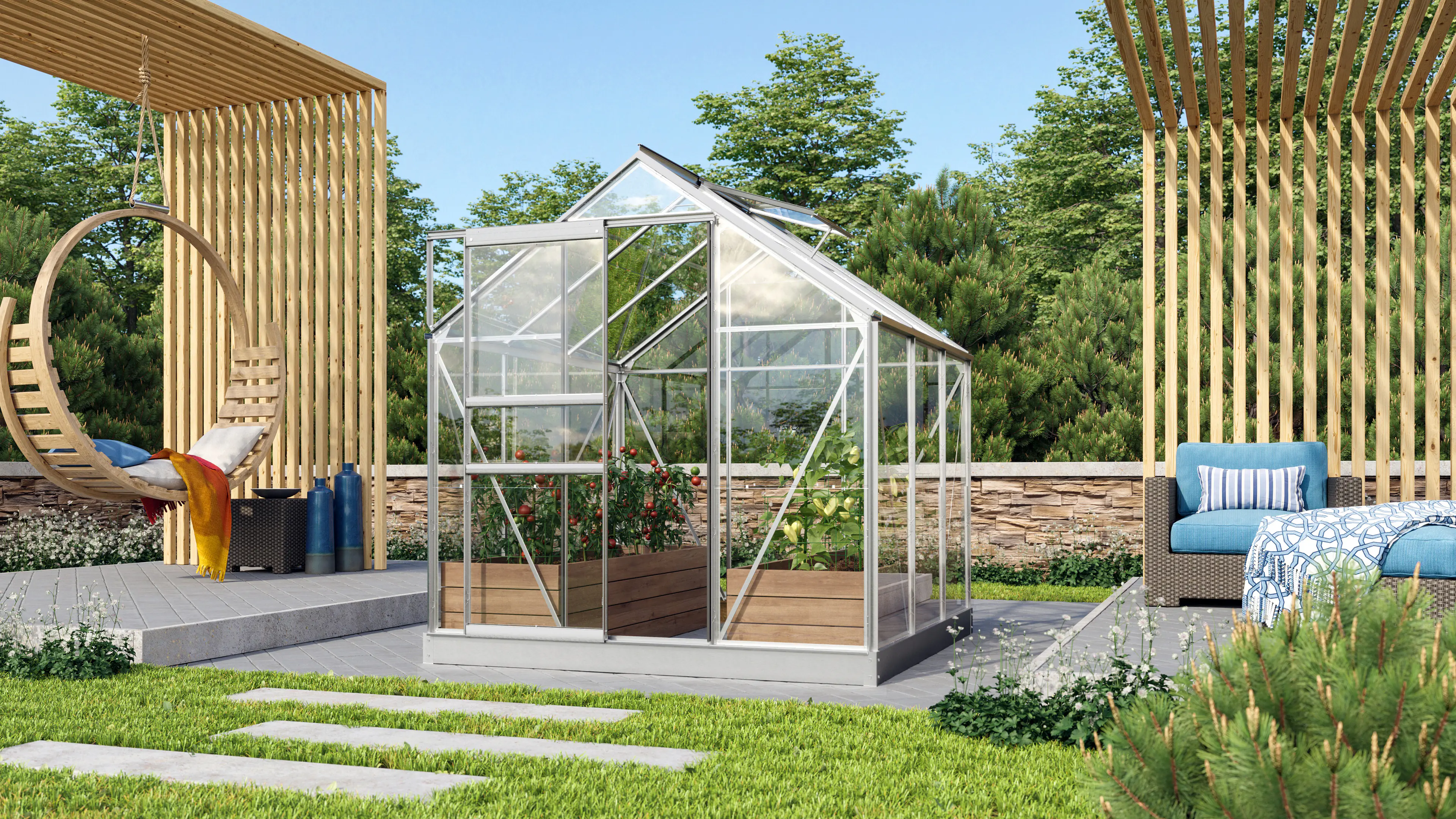 Vitavia Gewächshaus Venus 3800 192 x 192 cm 3 mm ESG