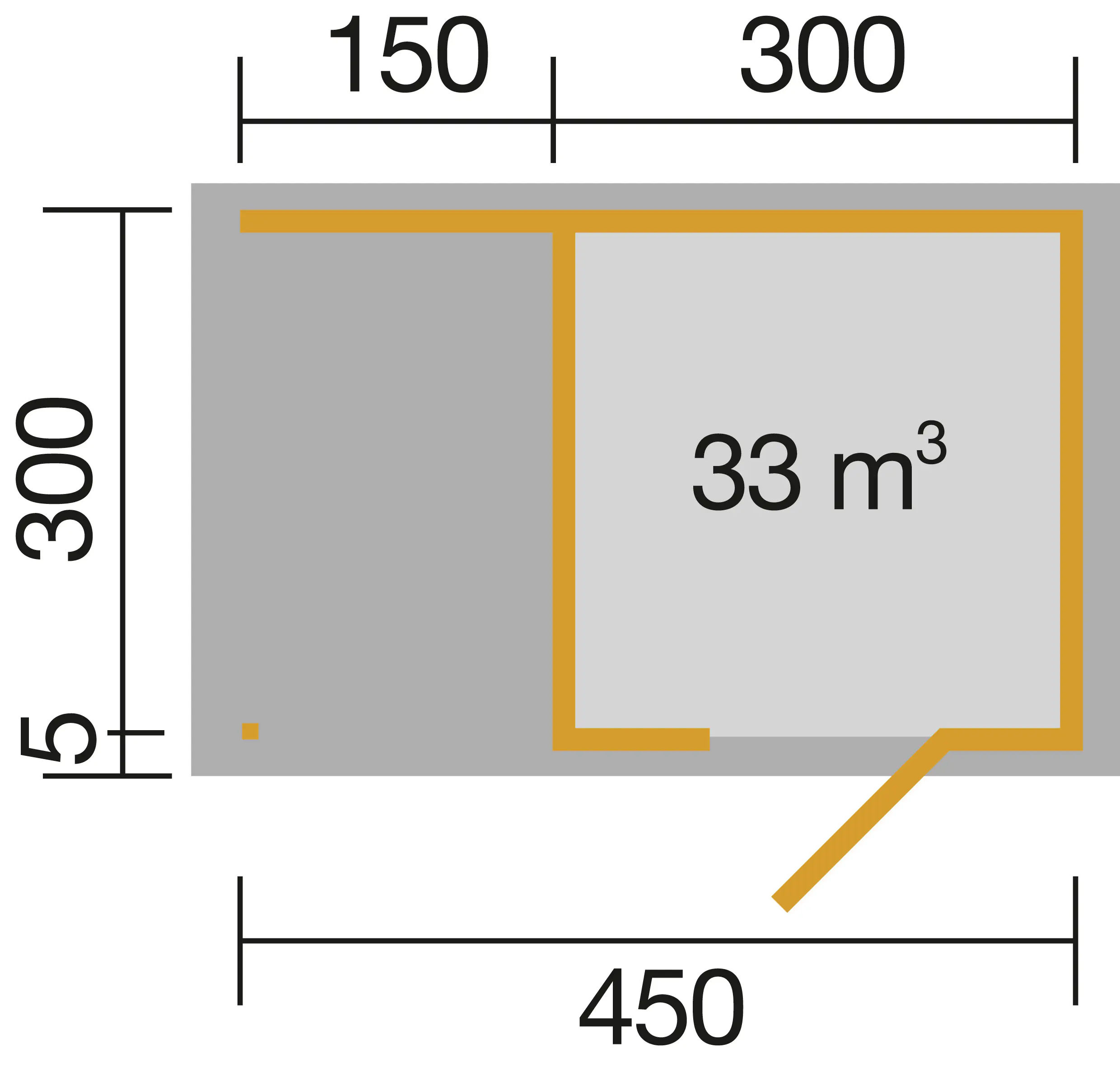Weka Designhaus Wekaline 413 A 450 x 300 cm anthrazit mit Fußboden
