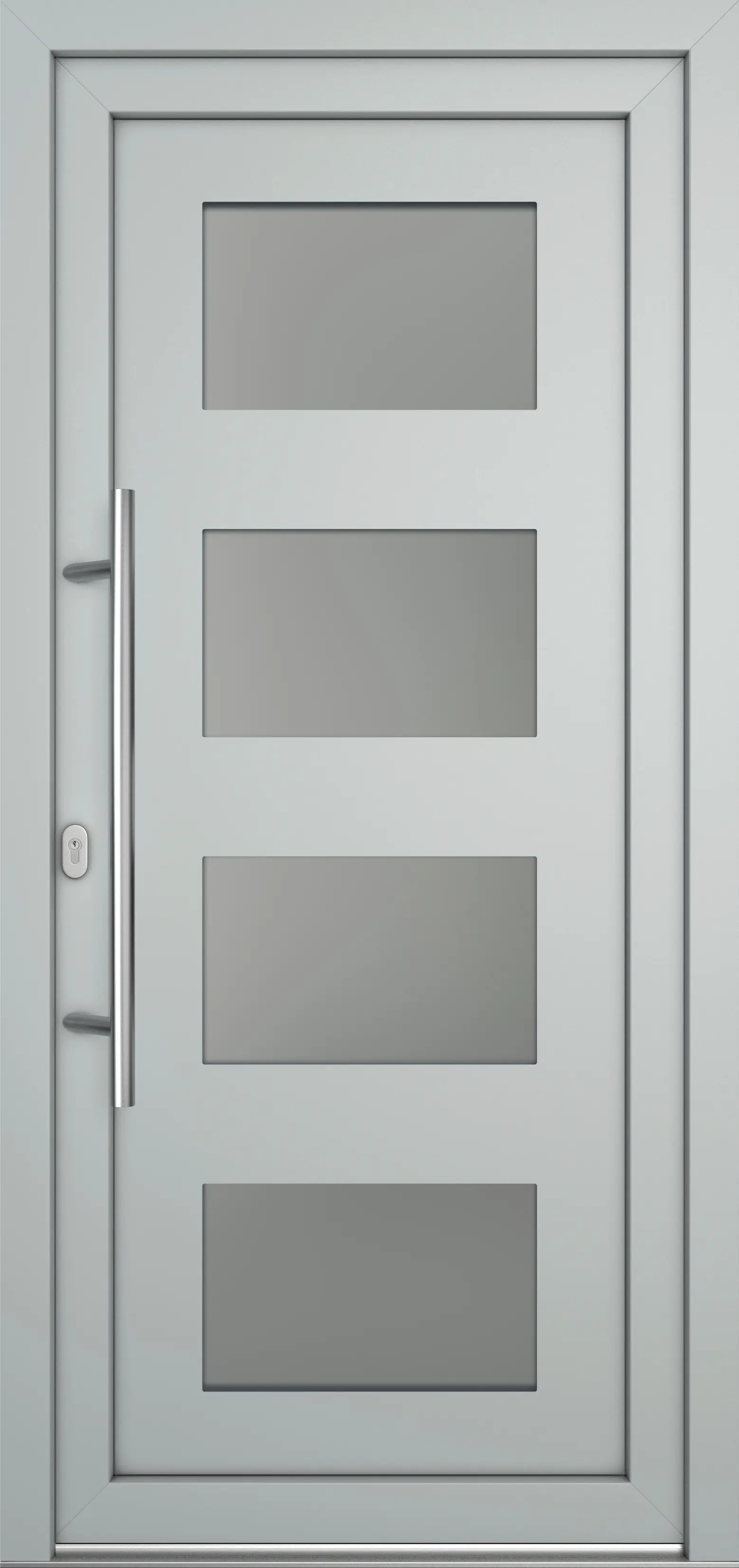 Meeth Haustür Optimal Pro PVC Modell 101 88 x 208 cm DIN Links weiß/lichtgrau