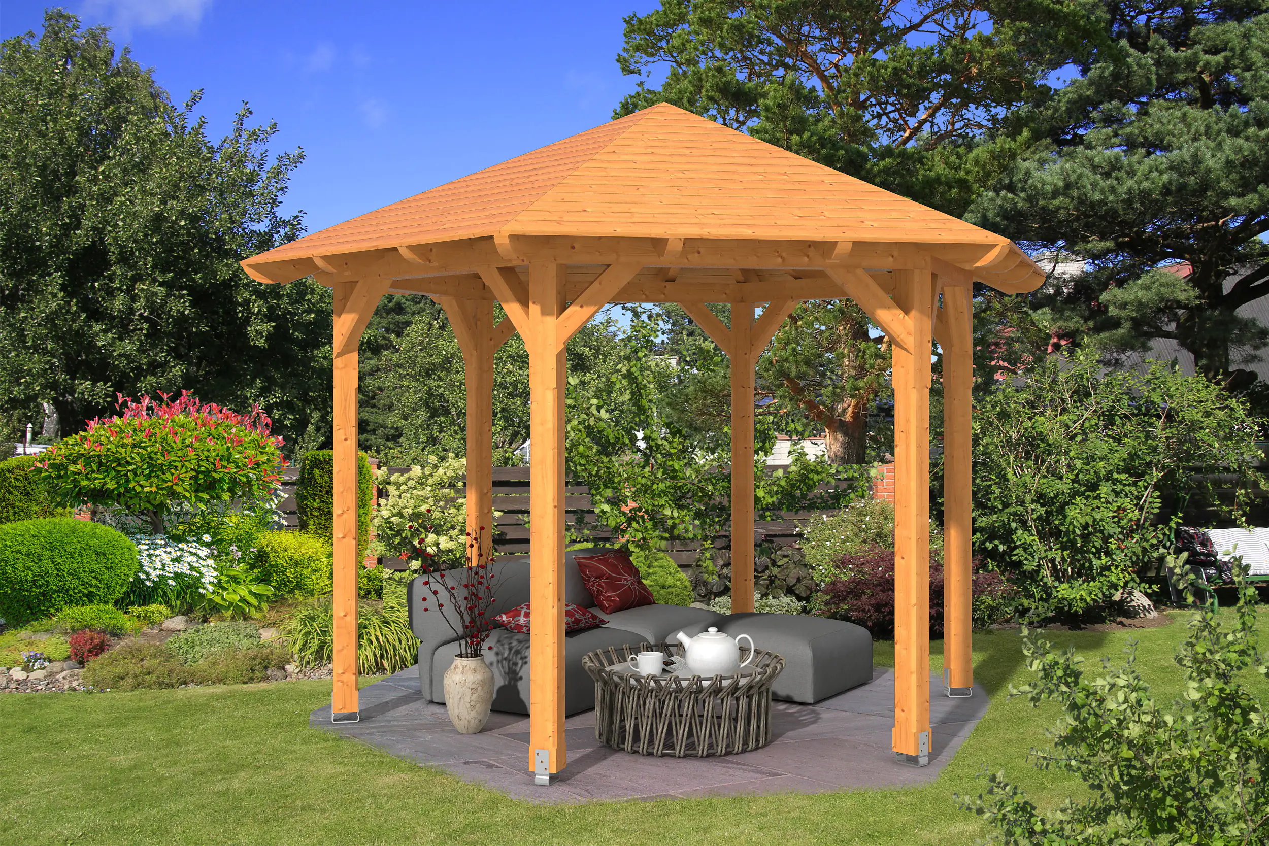 SKAN HOLZ Pavillon Colmar 2 Douglasie, natur kaufen Globus Baumarkt