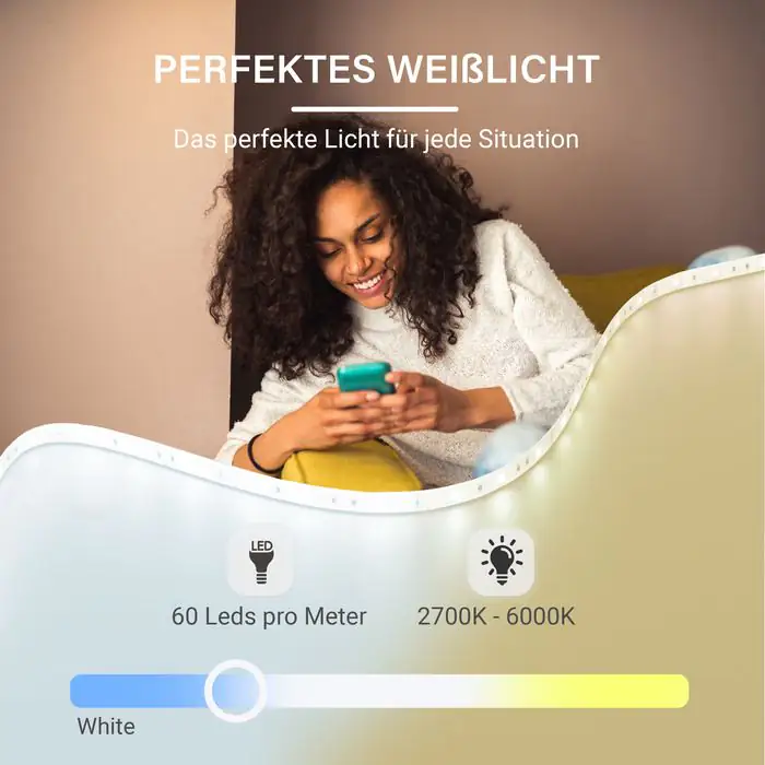 MegaLight LED Stripe 5m Tuya Smart 24W, dimmbar, warmweiß-kaltweiß MegaLight LED Stripe 5m Tuya Smart 24W, dimmbar, warmweiß-kaltweiß