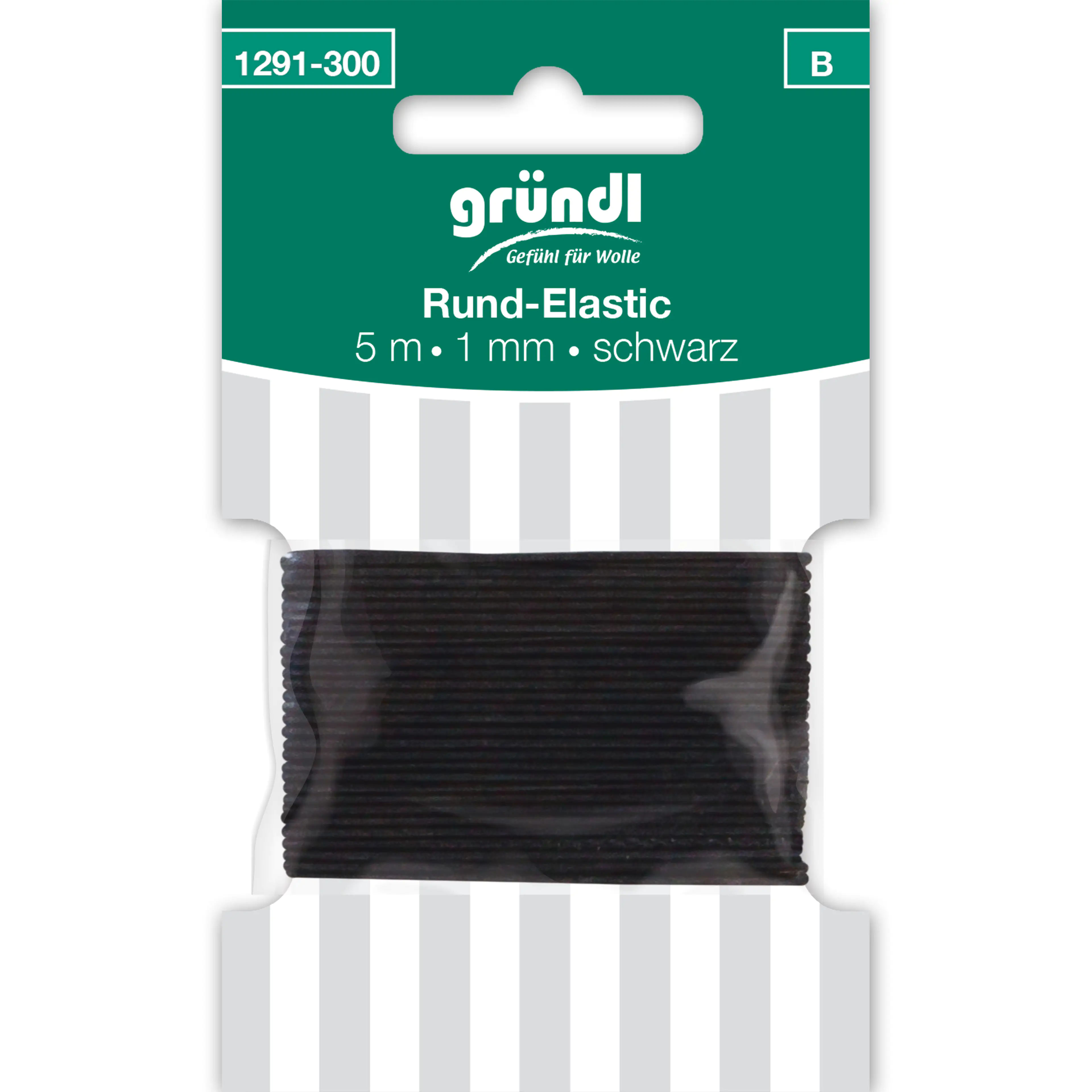 Gründl Rund-Elastic schwarz 1 mm x 5 m