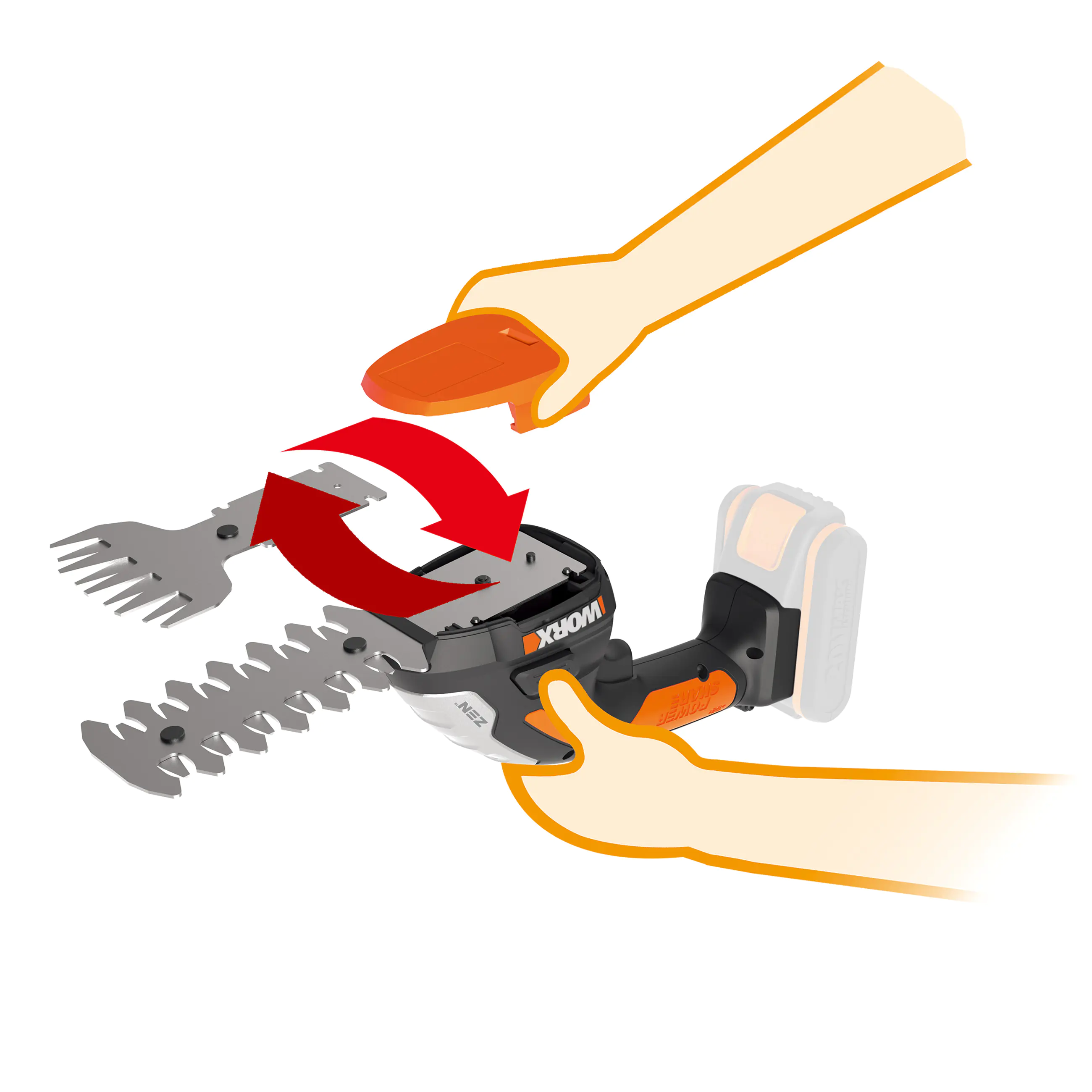 WORX Akku Gras und Strauchschere WG801E.9 20 V