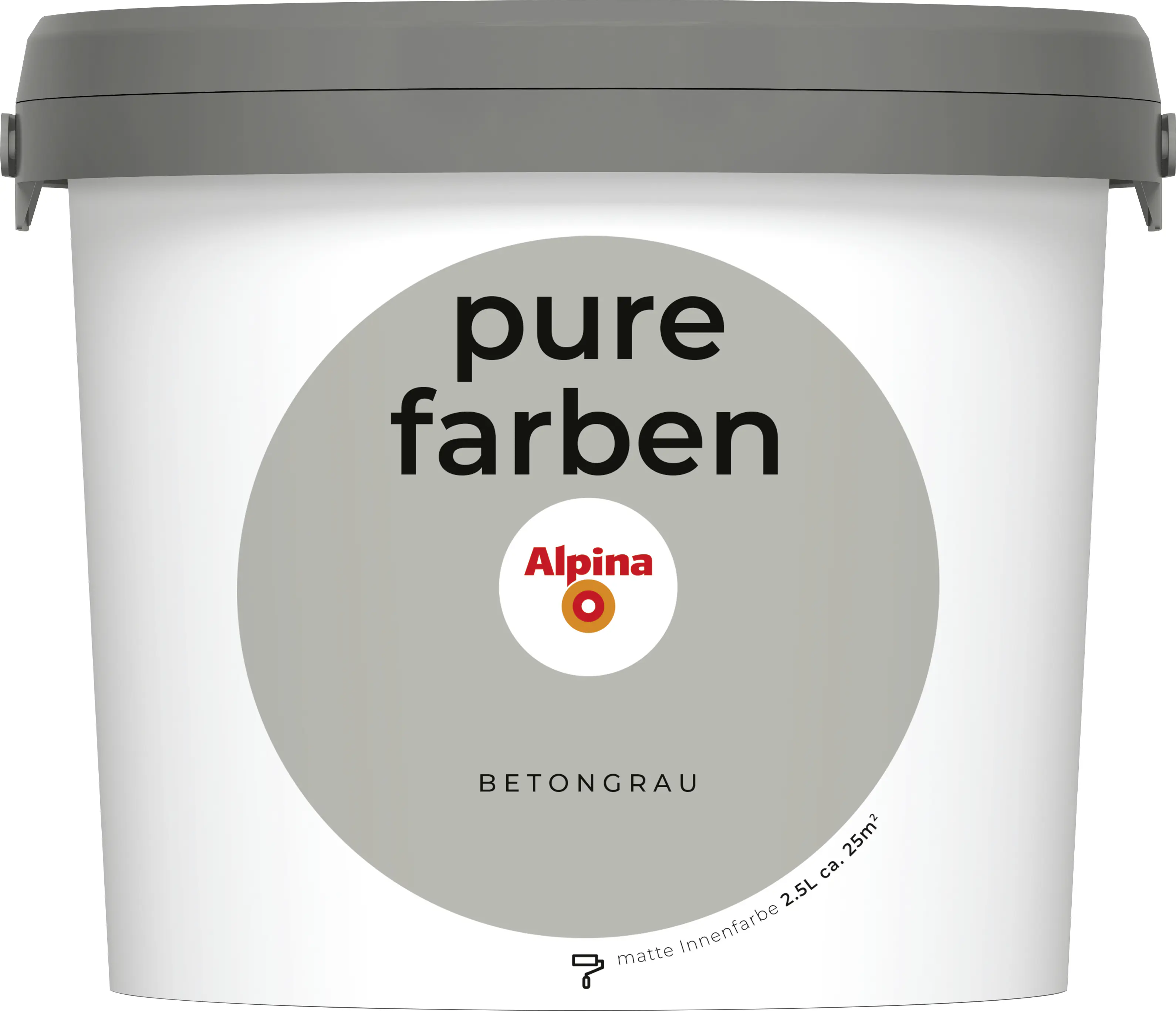 Alpina Pure Farben Wandfarbe Betongrau 2,5 L
