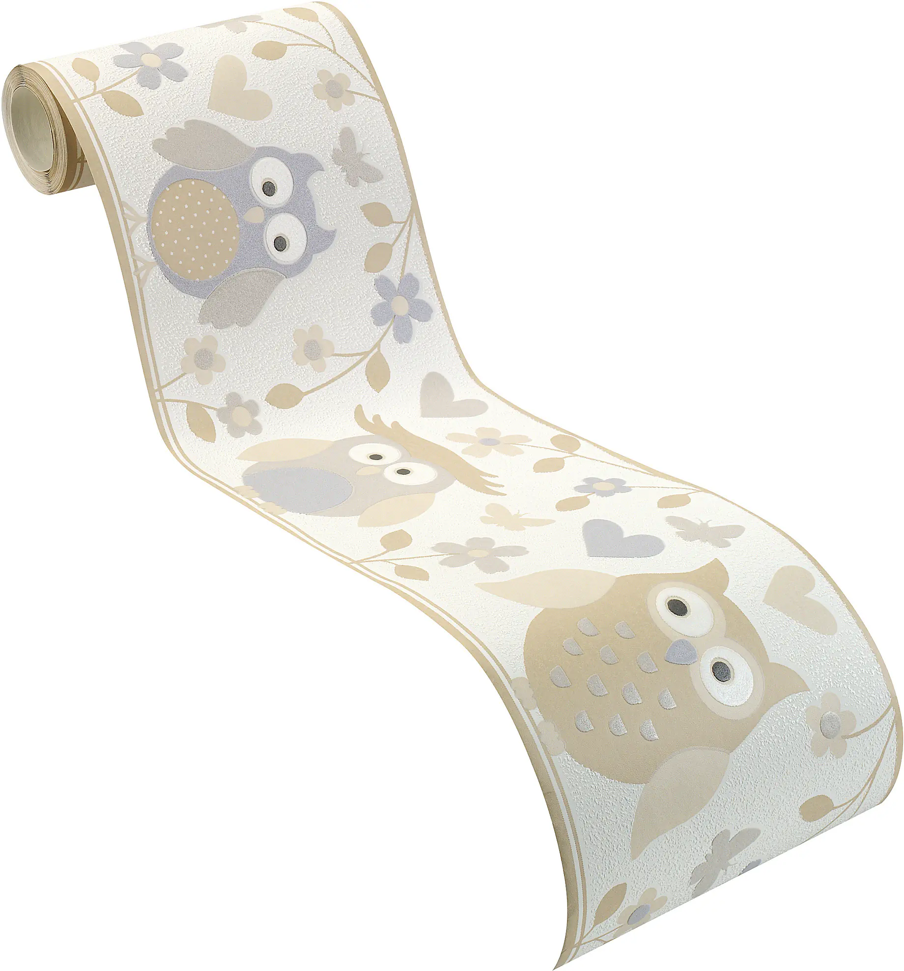 Rasch Vliesborte 459210 Kids & Teens eulen beige 5 x 0,1667 m