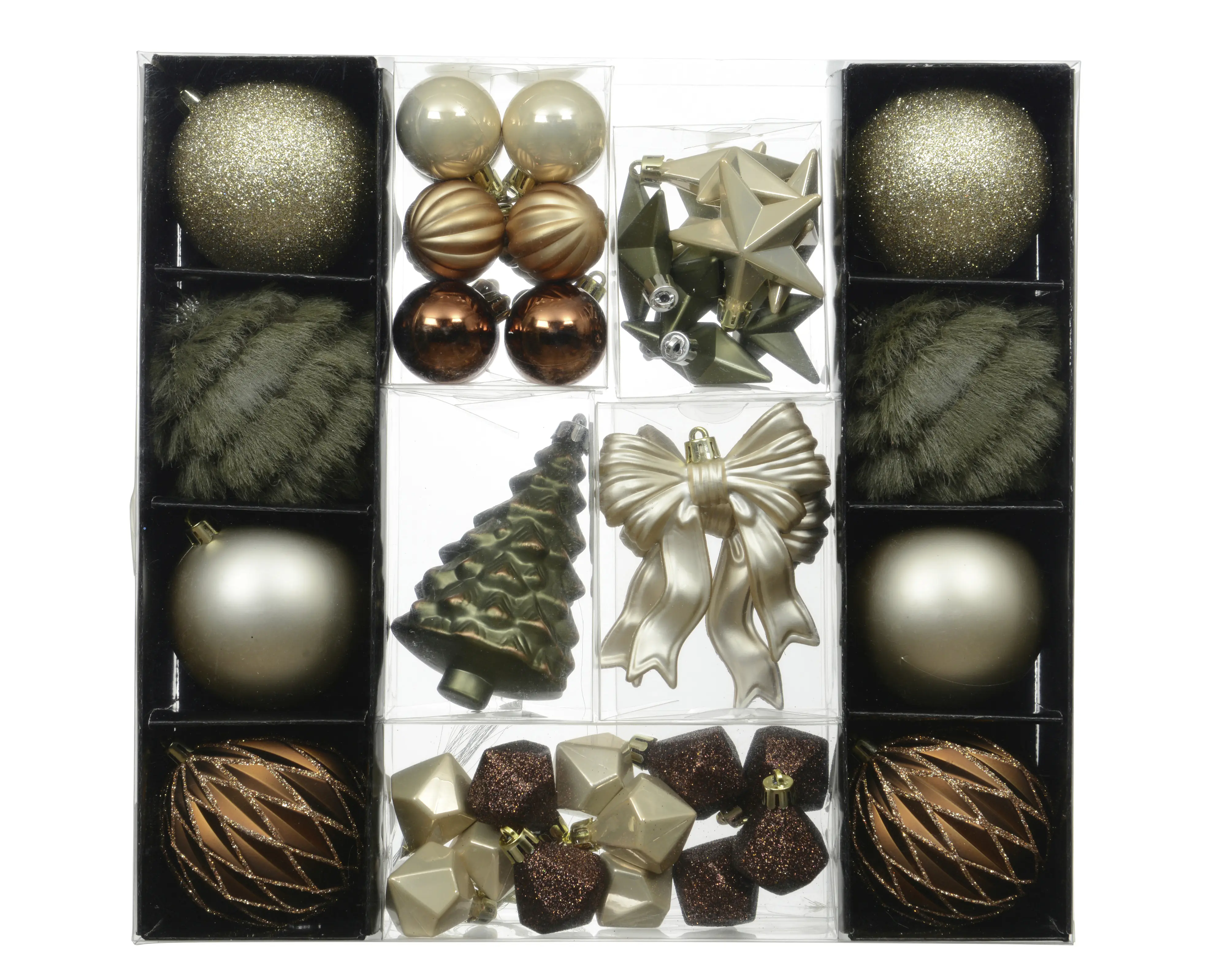 Decoris Weihnachtskugeln-Set aus Kunststoff bunt 41-teilig