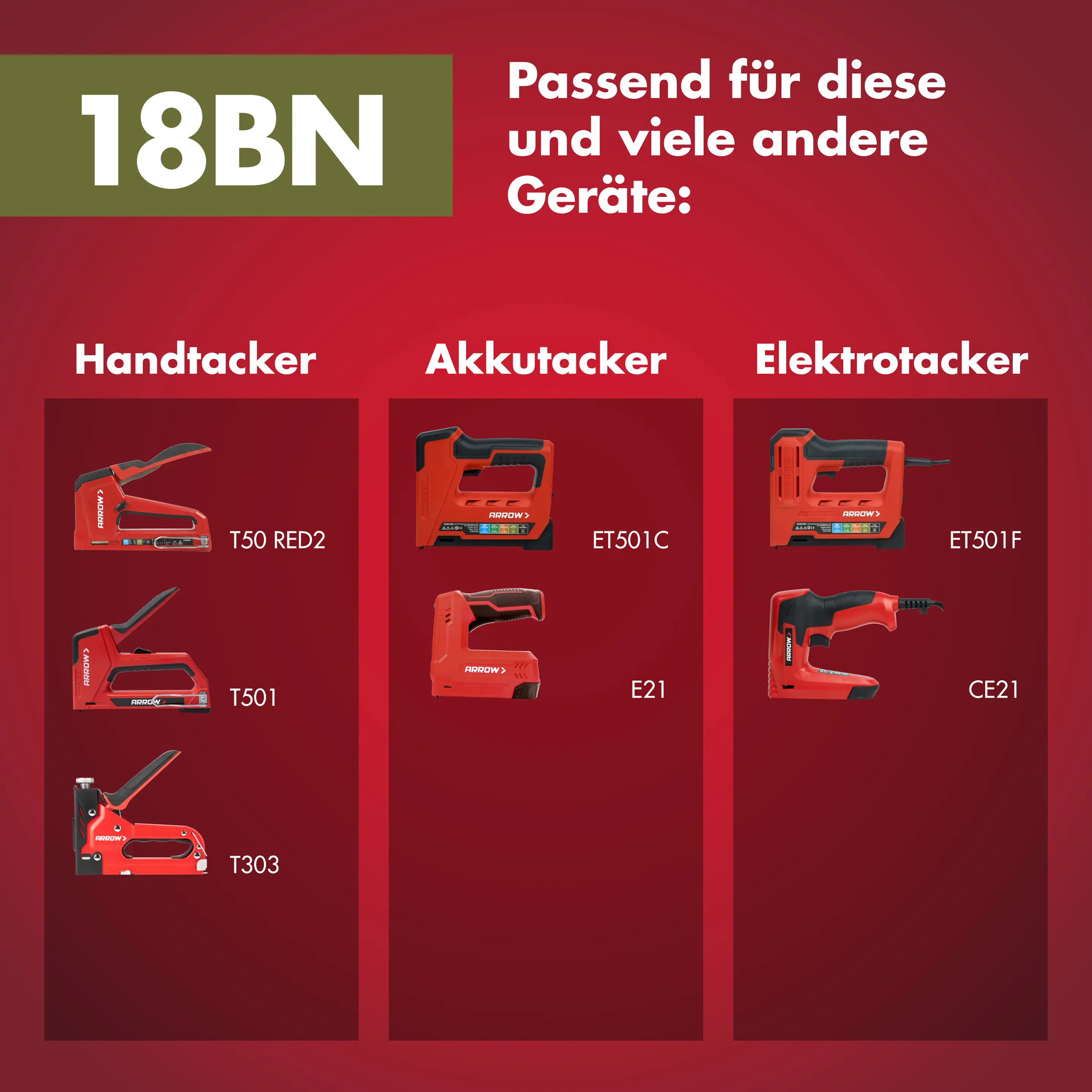 Arrow Tackernägel Typ 18BN 15 mm 1000 Stück