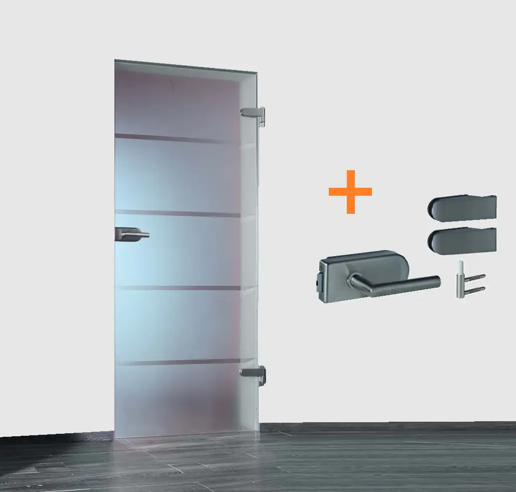 TrendLine Glastür Shade DIN links/ rechts 83,4 x 197,2 cm mit Beschlag