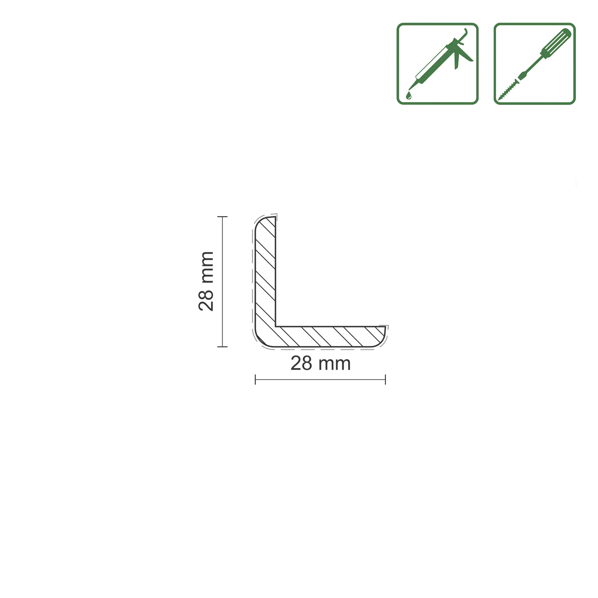 FN Neuhofer Winkelleiste 240 cm 28 x 28 mm Fichte/Kiefer