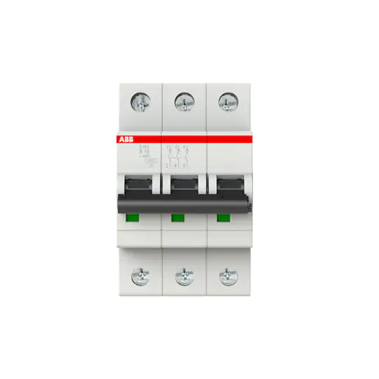 ABB Leitungsschutzschalter B16 16A, 3-polig, S203-B16 ABB Leitungsschutzschalter B16 16A, 3-polig, S203-B16