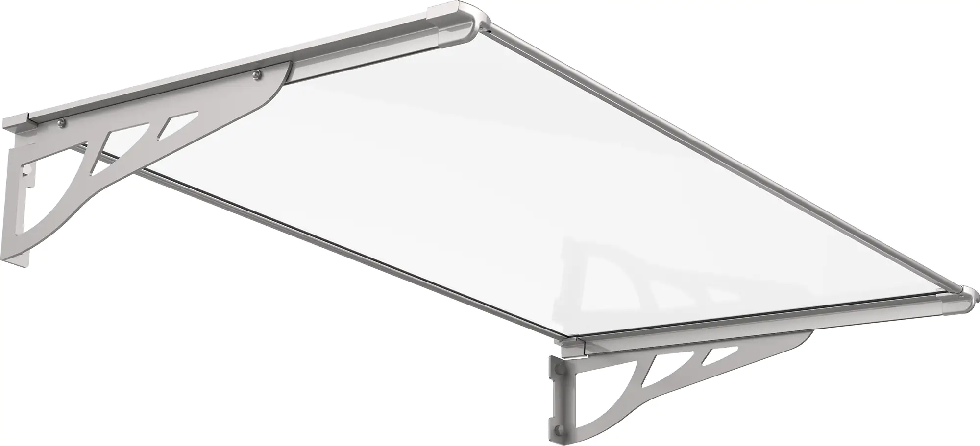 TrendLine Vordach Nancy silber 140 x 90 cm mit Polycarbonat-Abdeckung