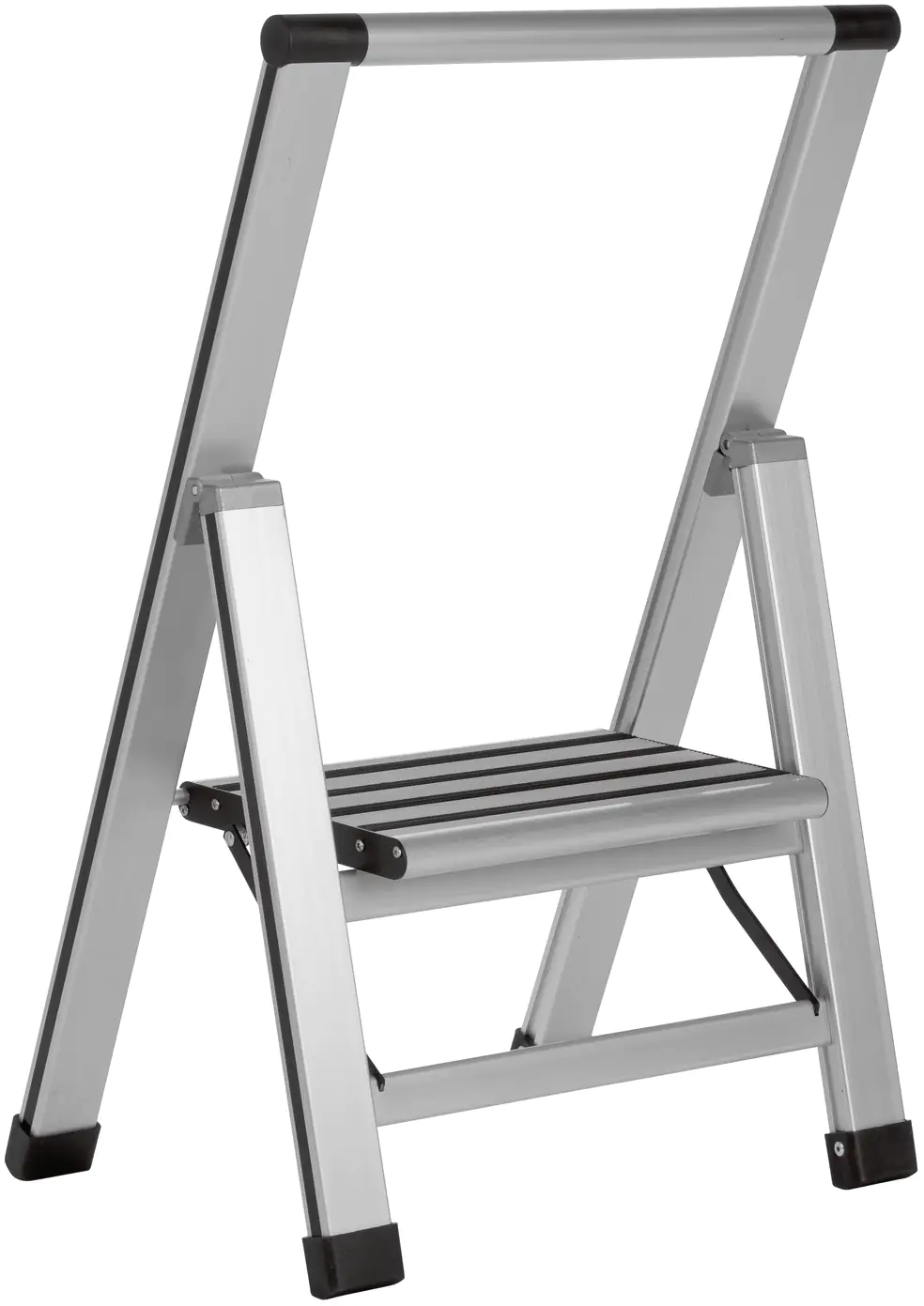4008838601068_1379153 Wenko Alu-Design Klapptrittleiter 1-stufig, Ultraflach, Breite Stufen, max. 150 kg