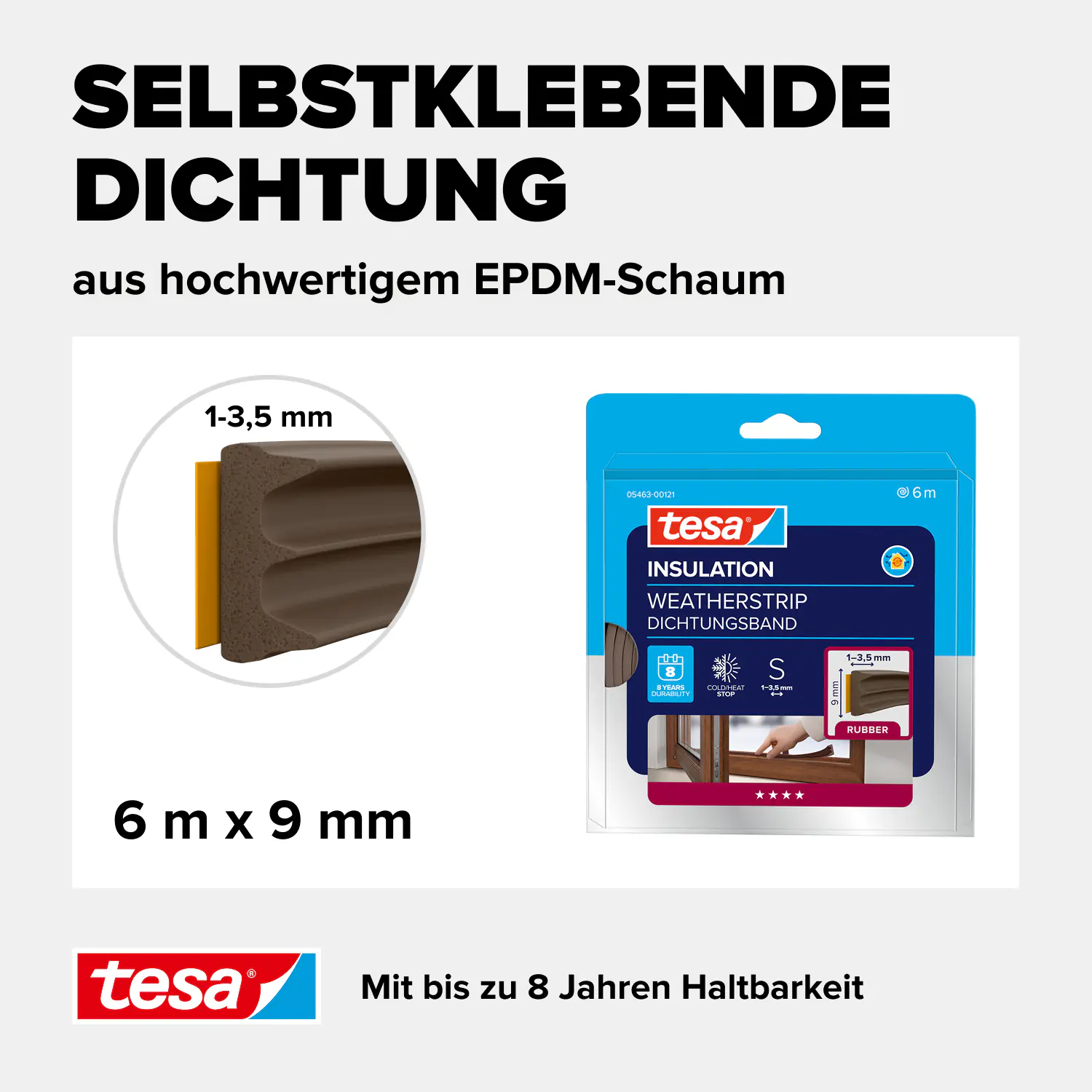 tesa Insulation E-Profil Classic 6 m, braun