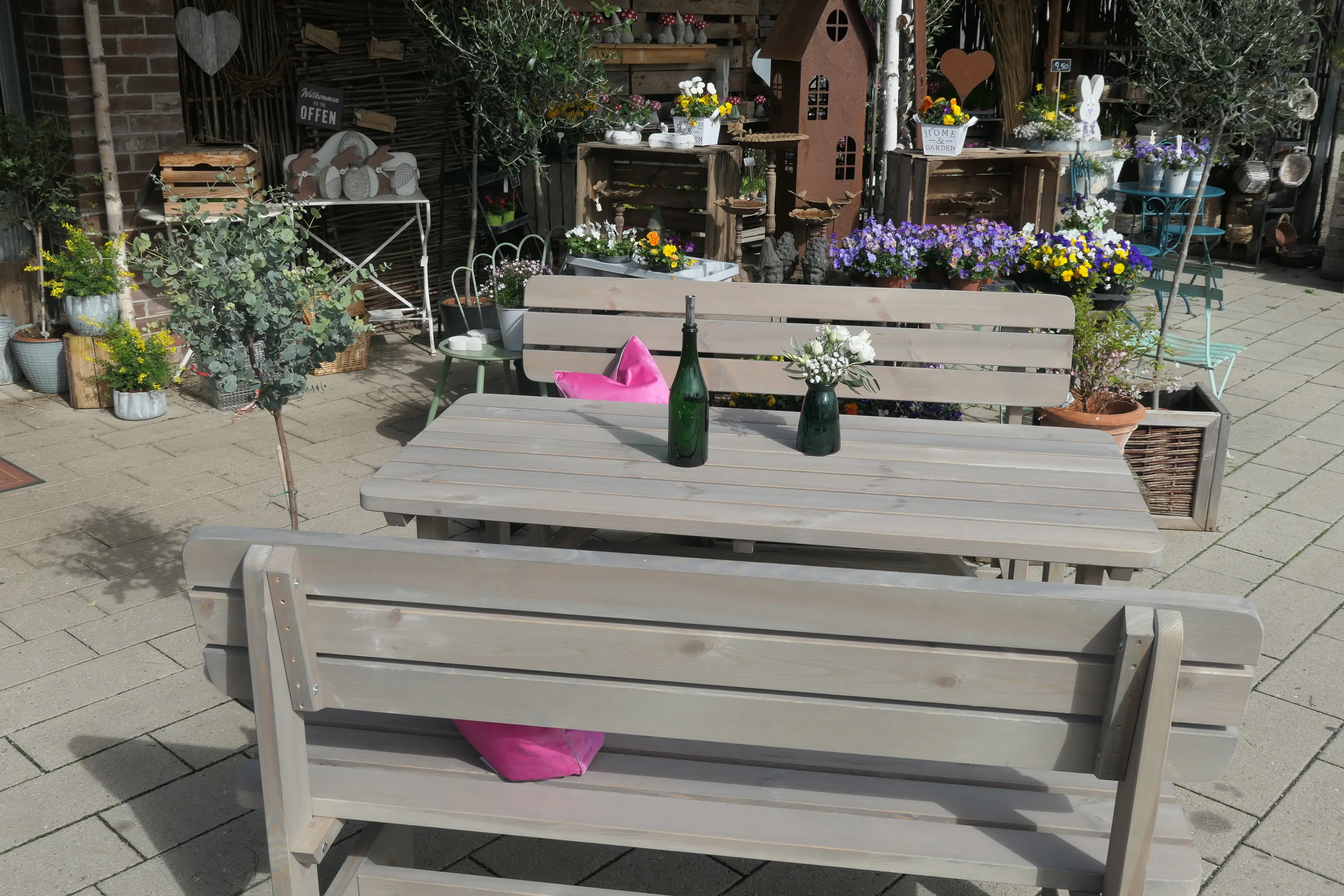 iWerk Massivholzgarnitur Kiefer grau 3-teilig