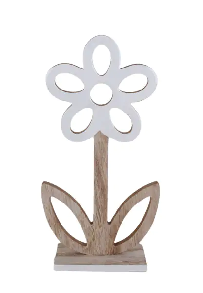 TrendLine Deko Blume Holz 29 cm braun weiß TrendLine Deko Blume Holz 29 cm braun weiß