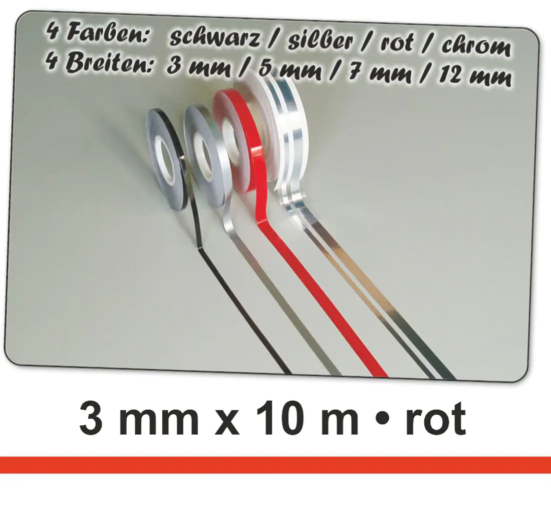 Hermann Schütz Auto Zierstreifen Deco-Stripe rot 3mm x 10m