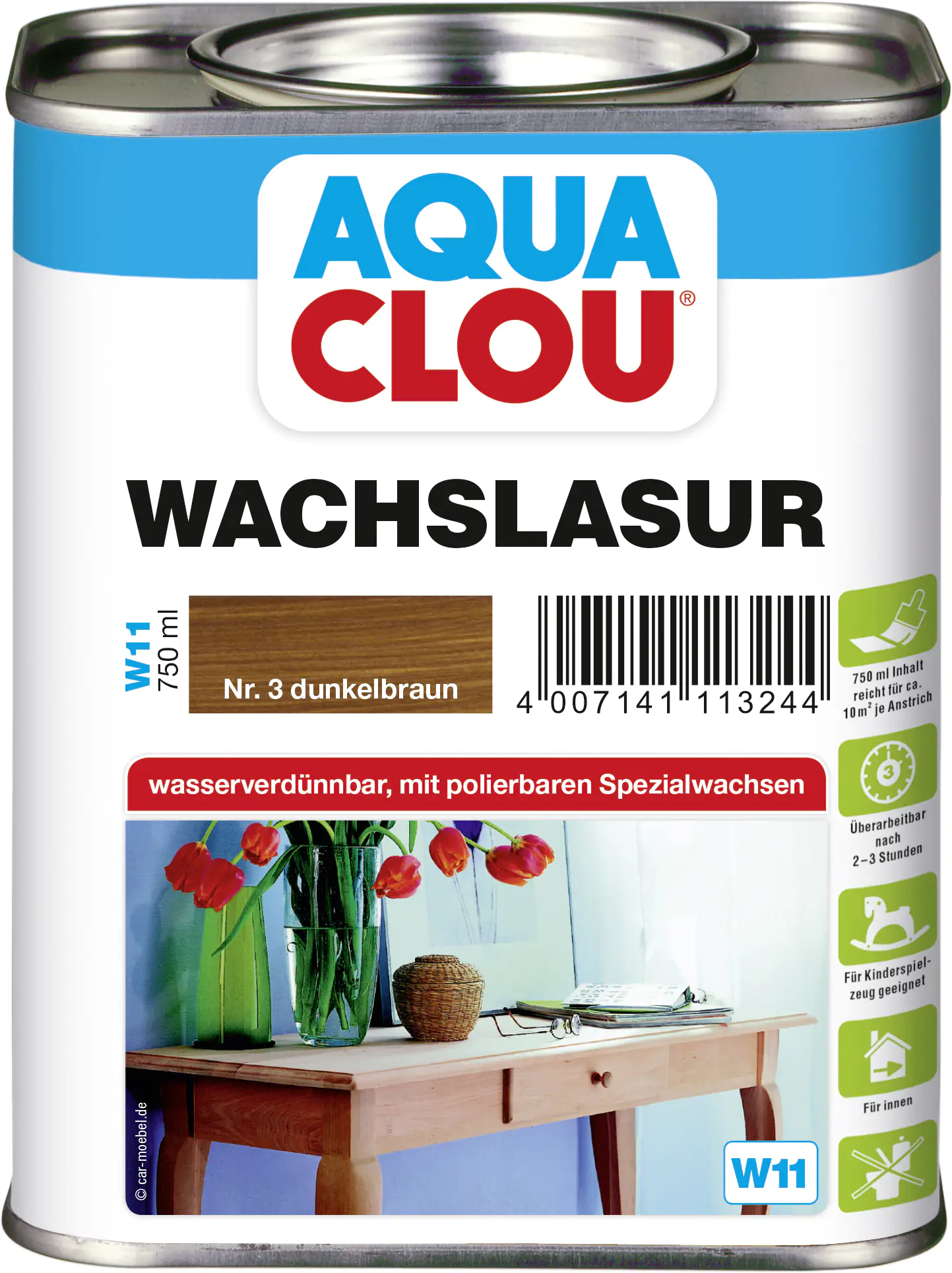 Aqua Clou Wachslasur 750 ml dunkelbraun Aqua Clou Wachslasur 750 ml dunkelbraun