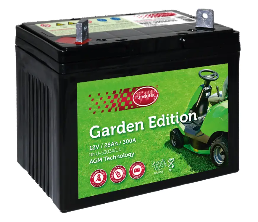rundutec Motorradbatterie 300A 53034/U1 Garden Edition 12V 28Ah