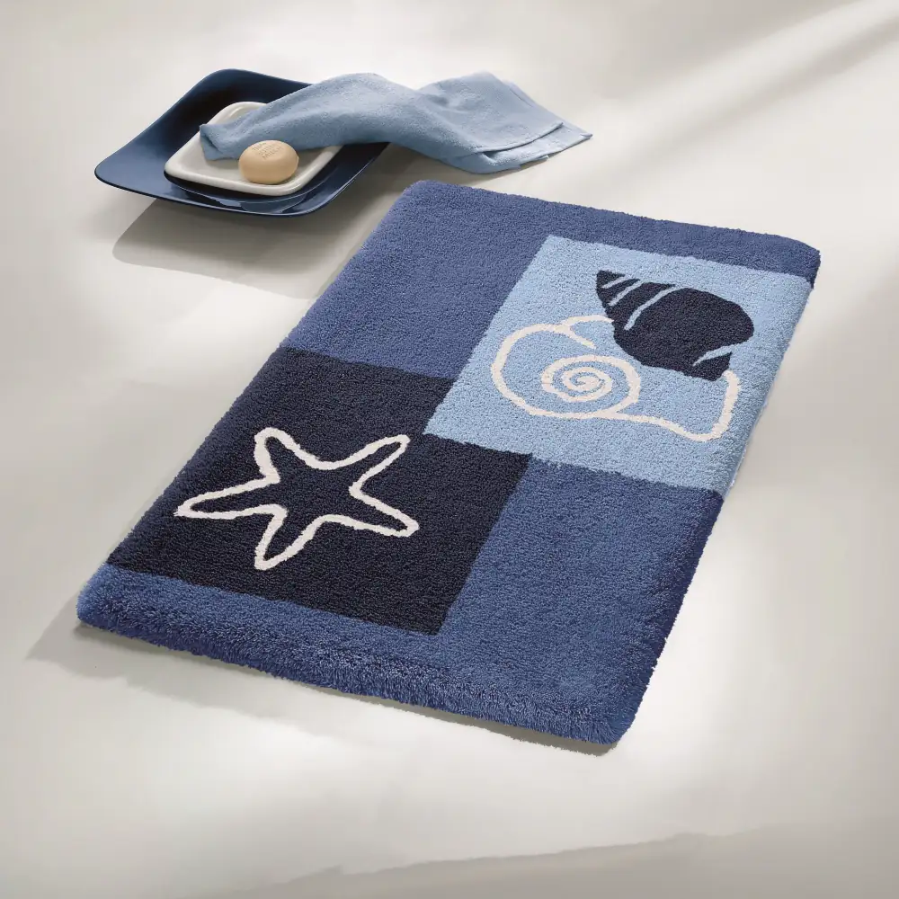 Kleine Wolke Badteppich Seaworld marineblau, 60 x 100 cm