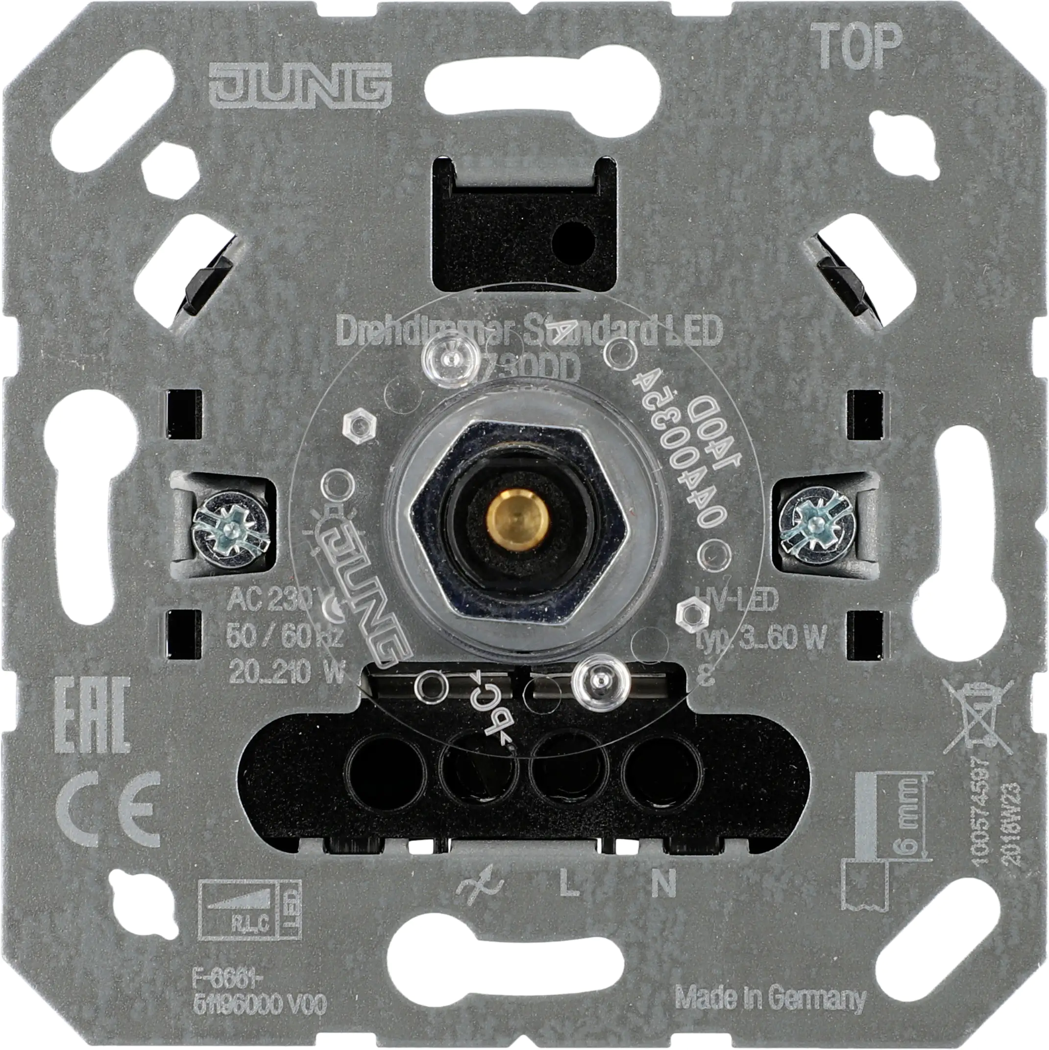 Jung LED Dimmer Dreh-Ausschalter, 20 - 210 Watt, 1730DD