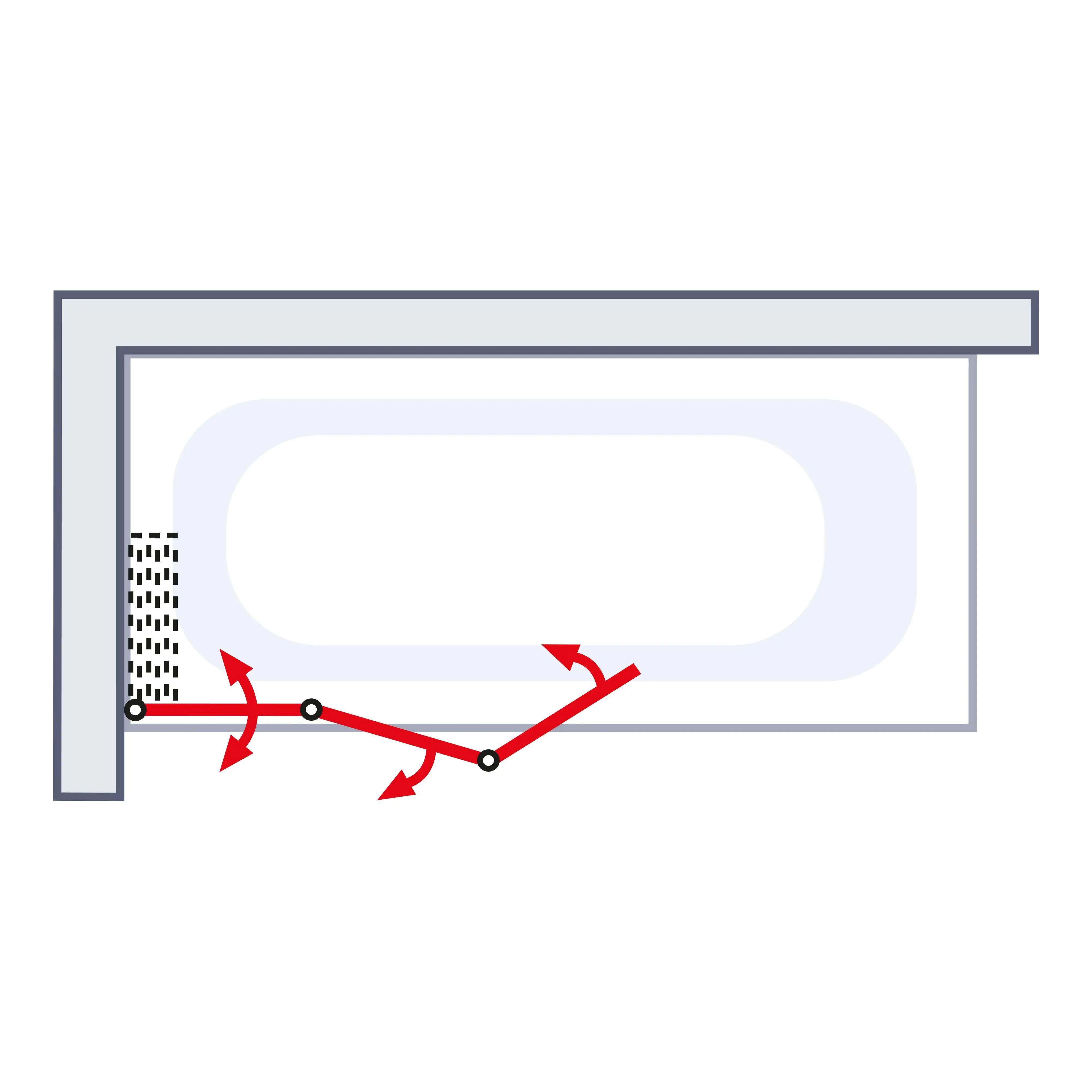 Schulte Badewannenaufsatz EP3354 3-tlg. 125 x 140 cm
