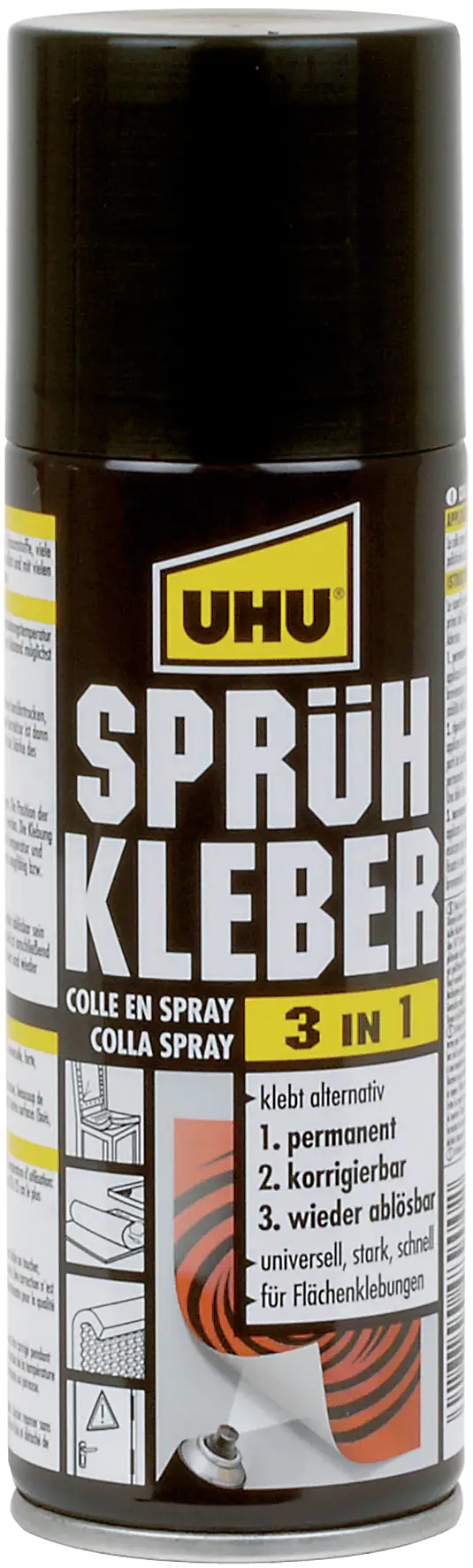 UHU Sprühkleber 3in1 für Flächenklebungen 200 ml