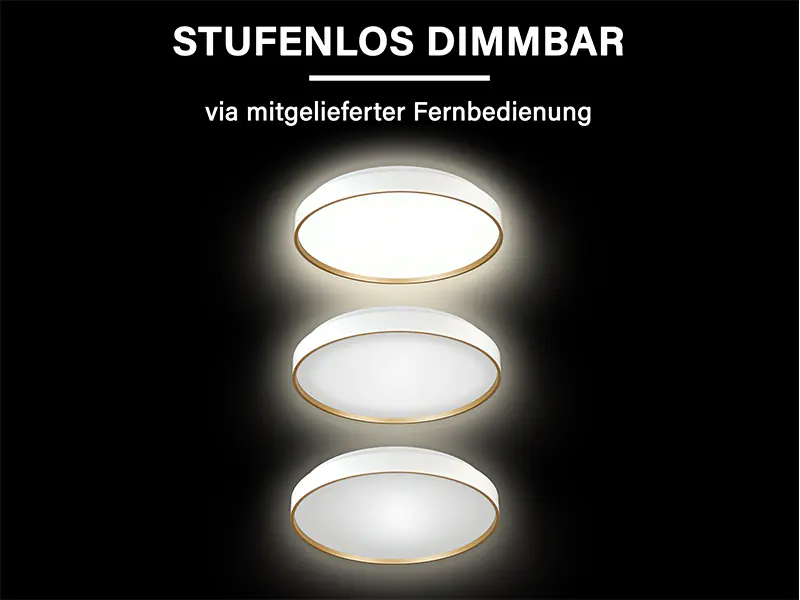 MegaLight LED-Deckenleuchte Shining Jupiter Ø38 cm Gold Backlight dimmbar