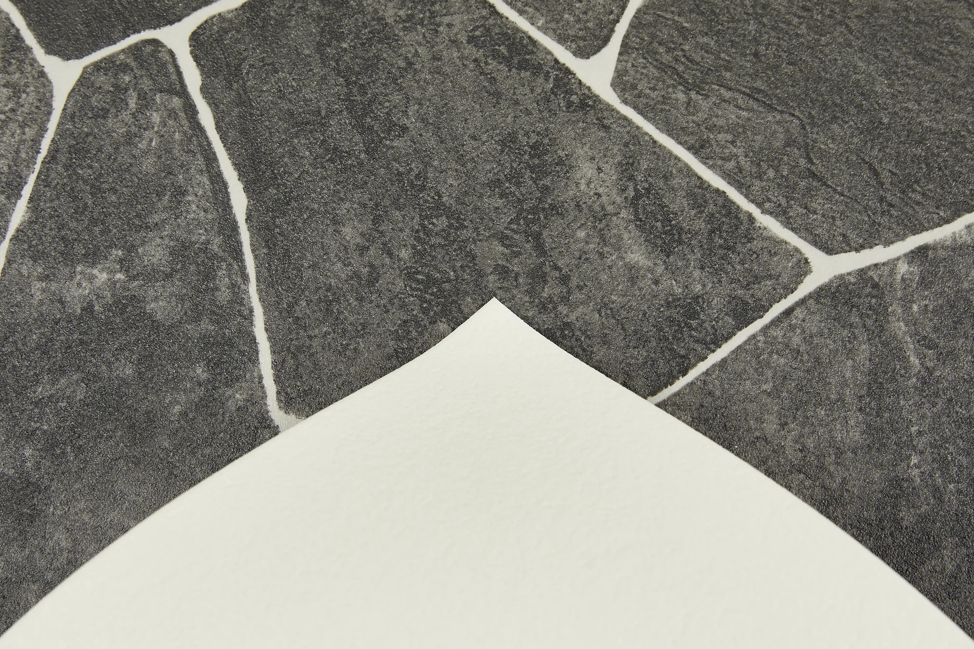 Bodenbelag Vinyl 3 m Bruchsteinoptik anthrazit