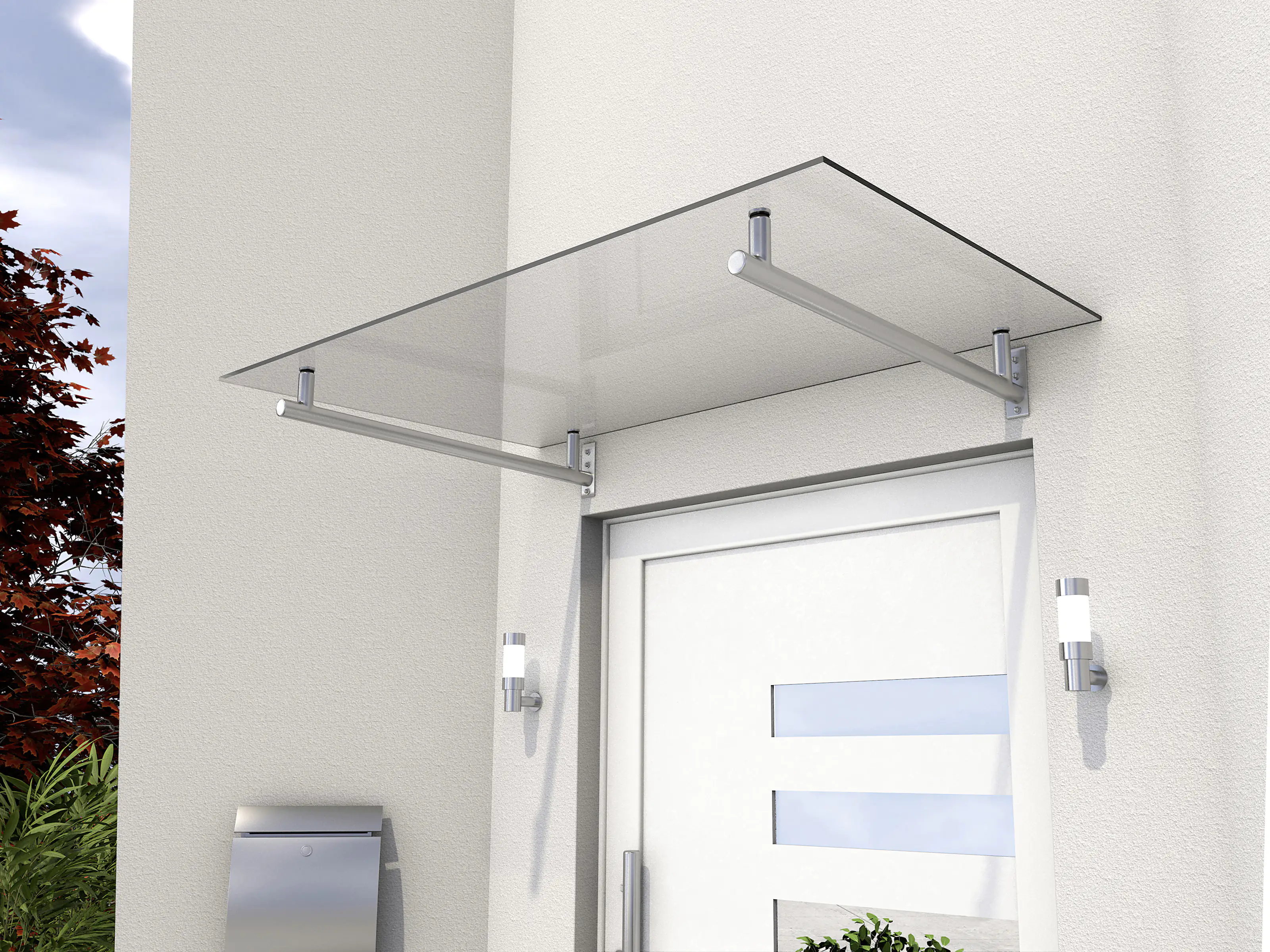 Gutta Edelstahlvordach HD 160 Edelstahl, Verbundglas klar