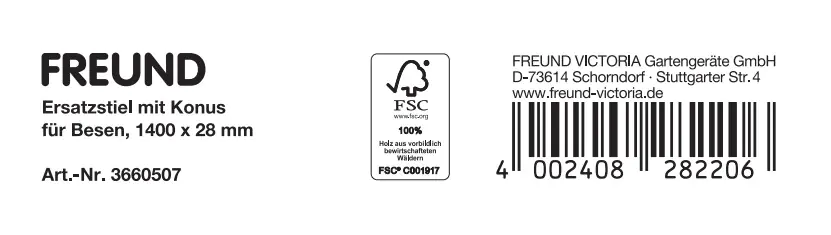 Freund Victoria Besenstiel mit Konus 140 cm Ø 28 mm