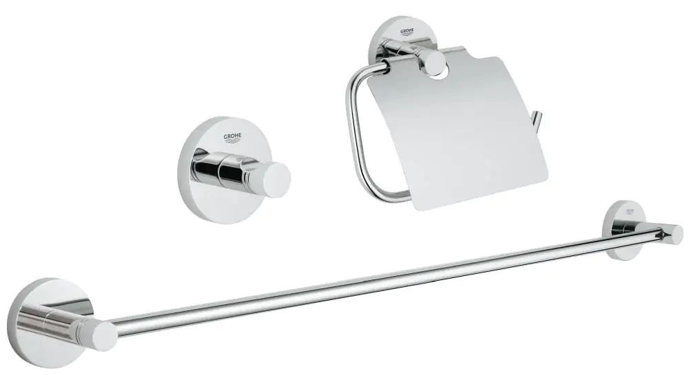 Grohe Essentials Bad-Set 3 in 1 Metall, chrom, glänzend Grohe Essentials Bad-Set 3 in 1 Metall, chrom, glänzend