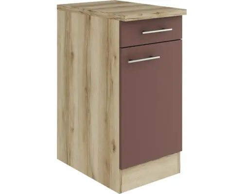 Optifit Unterschrank Bari 407 rostrot/eiche 40 cm