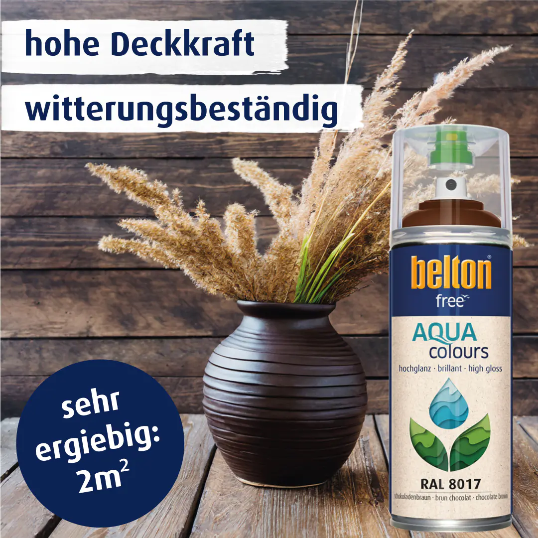 belton free Lackspray AQUAcolours 400 ml schokobraun hochglanz