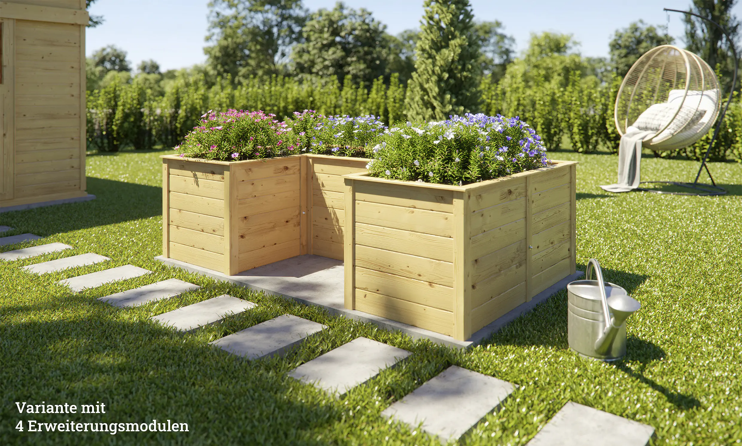 Weka Ergänzungssatz Hochbeet Modular , 21 mm, natur, 67 cm