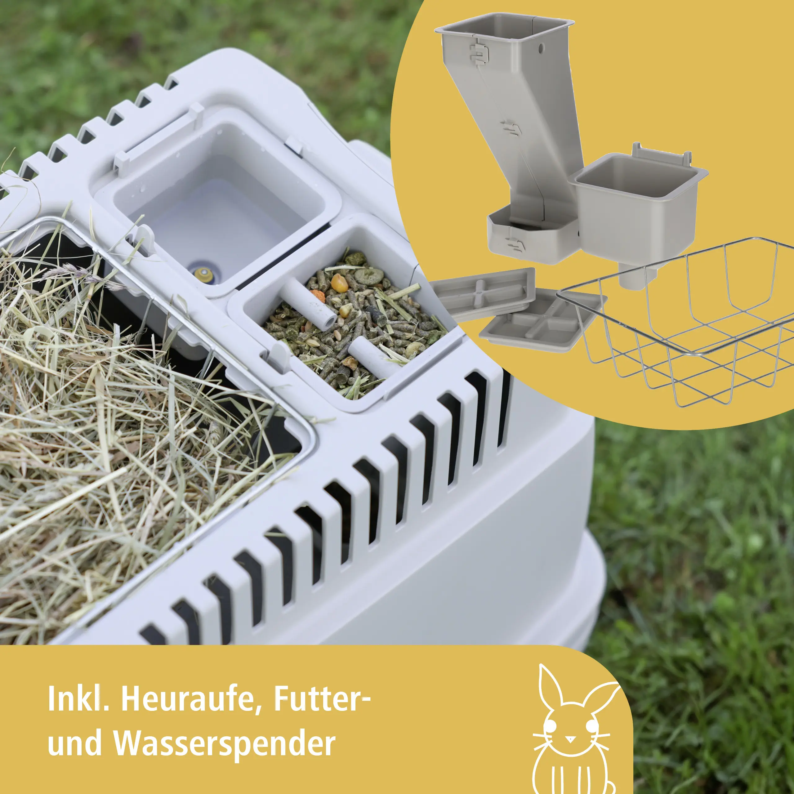 Kerbl Kaninchenbau Bunny Base Komplettset, grau/orange, L 58 x B 38,5 x H 55 cm Kerbl Kaninchenbau Bunny Base Komplettset, grau/orange, L 58 x B 38,5 x H 55 cm