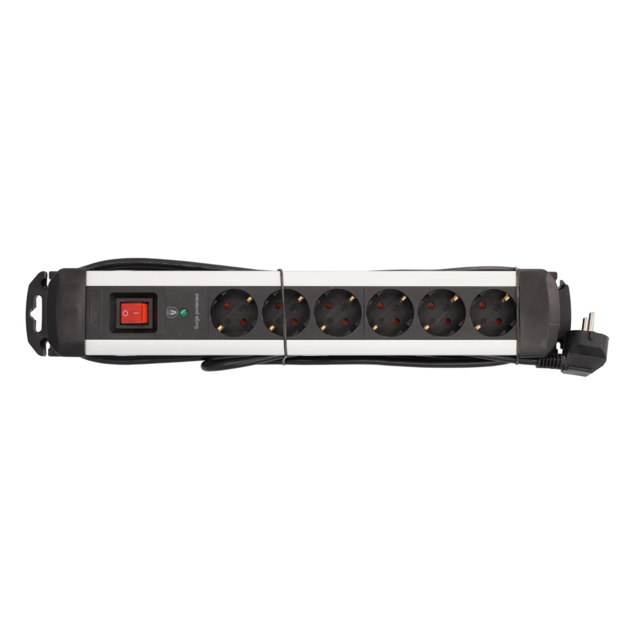 Unitec Tischsteckdose 6-fach mit Schalter & Überspannungsschutz 2 m