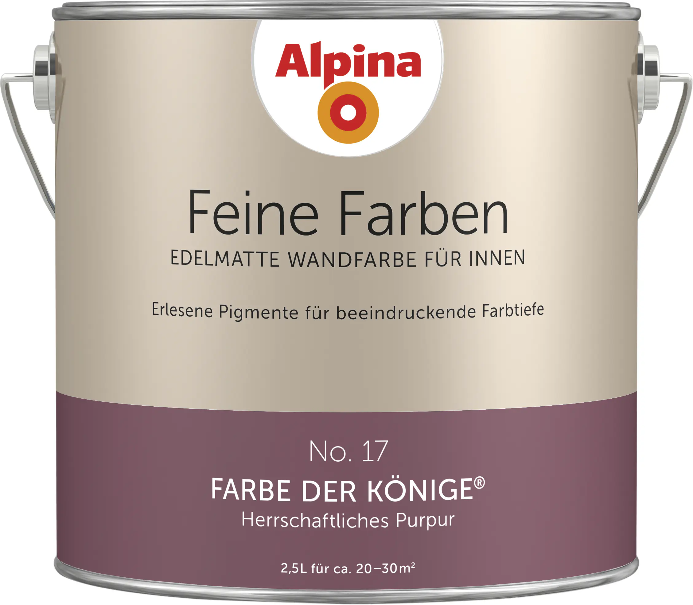 Alpina Feine Farben Wandfarbe No. 17 Farbe der Könige - herrschaftliches purpur 2,5 L