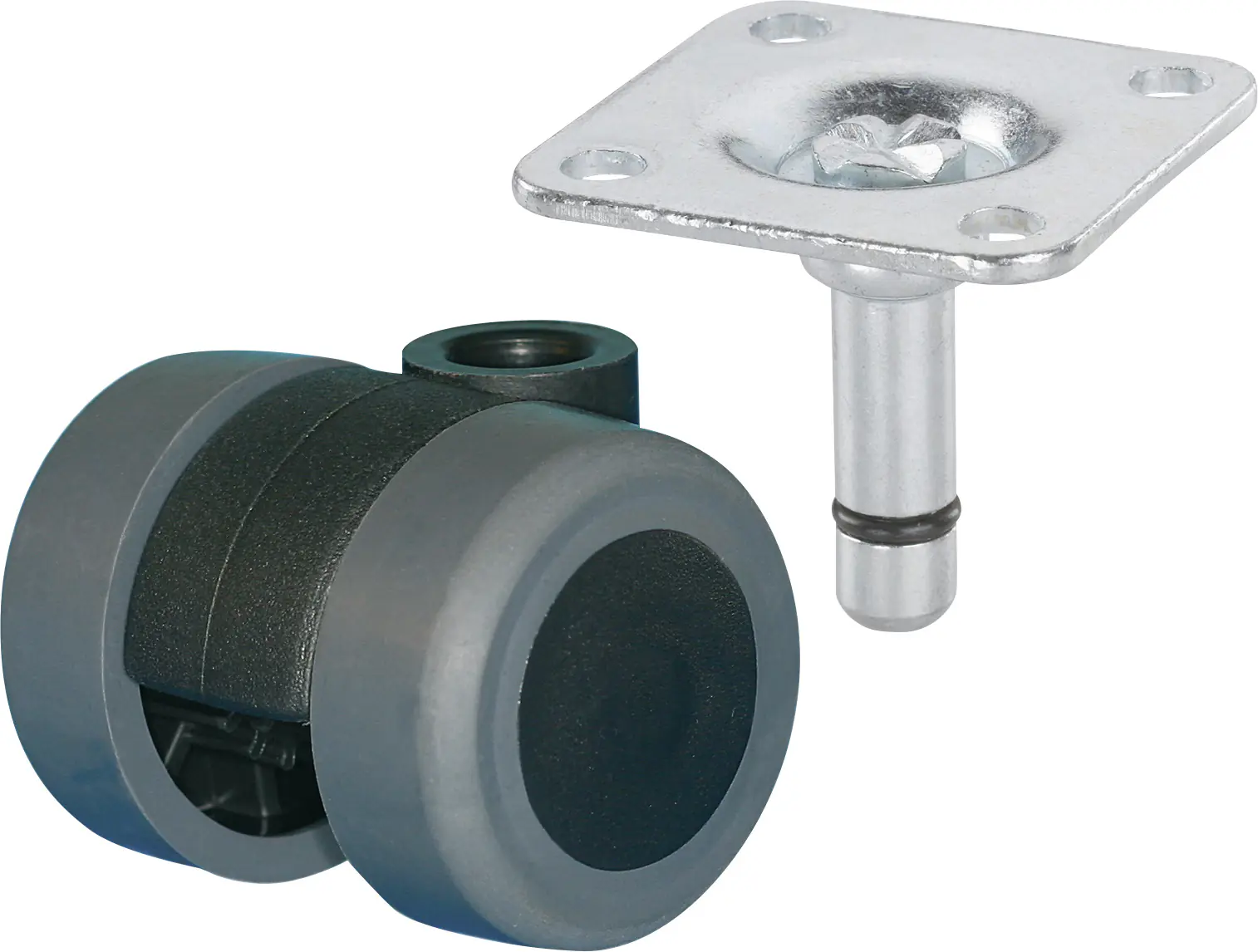 Containerrolle Ø 35 mm für empfindliche Böden Tragkr. 70 kg 