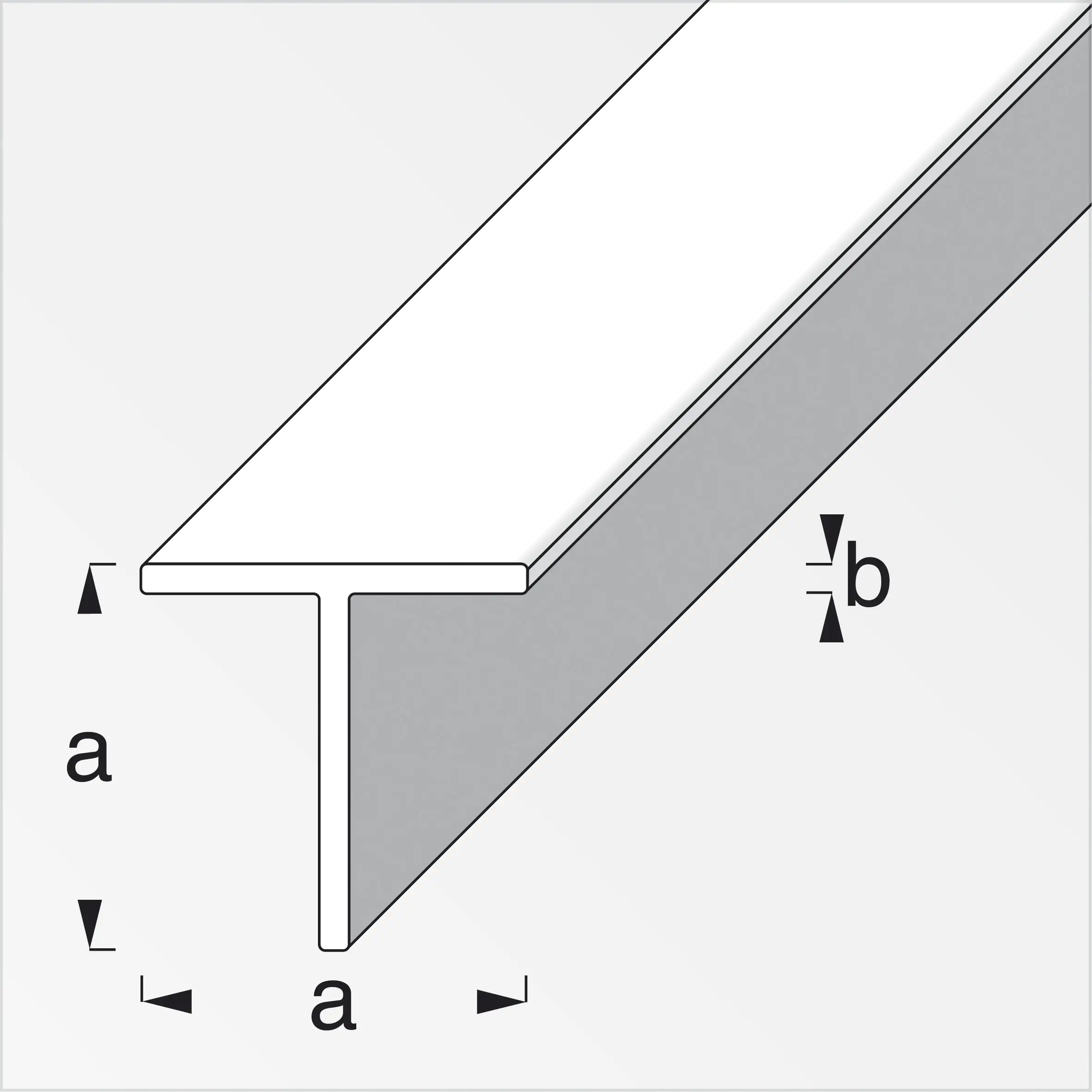 alfer Quadrat-T 2.5 m, 15.5 x 1.5 mm Aluminium roh blank