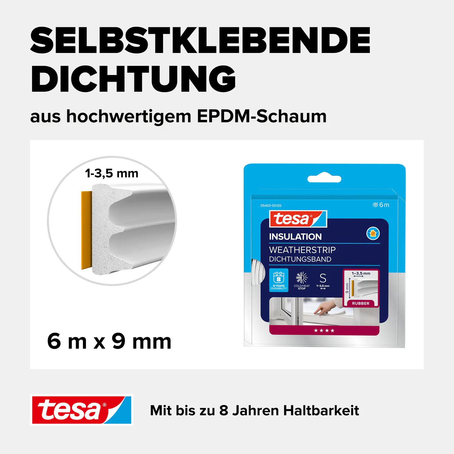 tesa Insulation E-Profil Classic 6 m, weiß