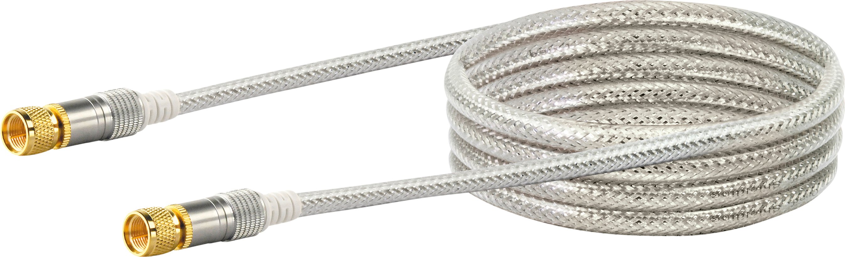 Schwaiger SAT Anschlusskabel KVCHD30 532 (110dB) transparent, 3,0m, 1x F Stecker / 1x F Stecker