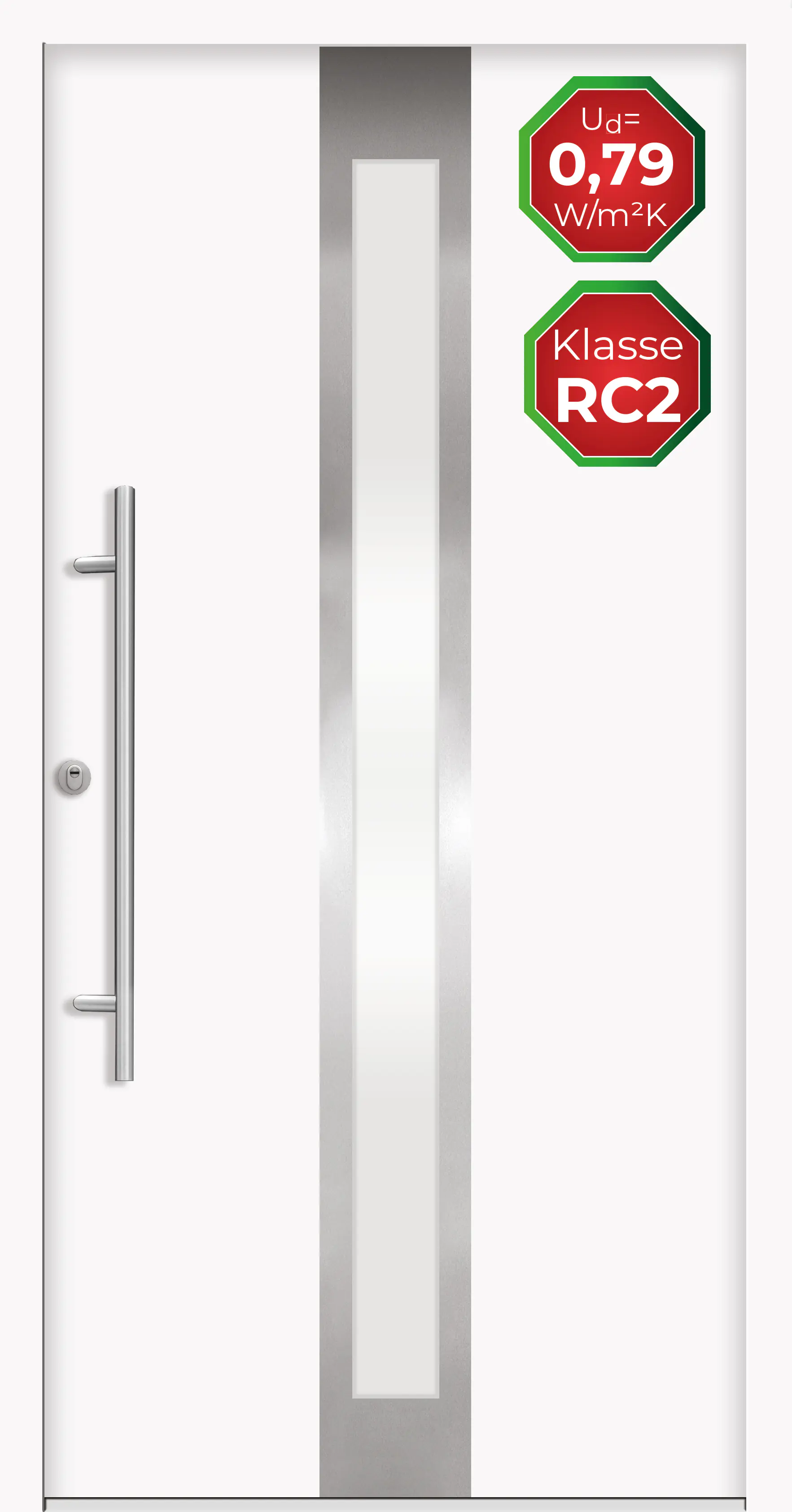 Splendoor Haustür Passivedoor Premium B01 RC2 Weiß DIN Links 100 x 210 cm