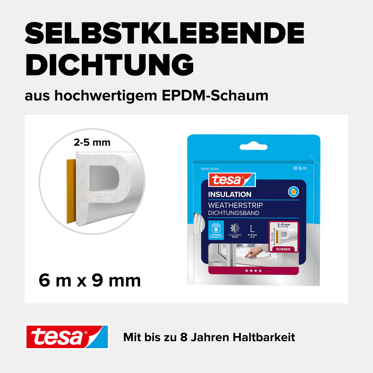 tesa Insulation P-Profil Classic 6 m, weiß