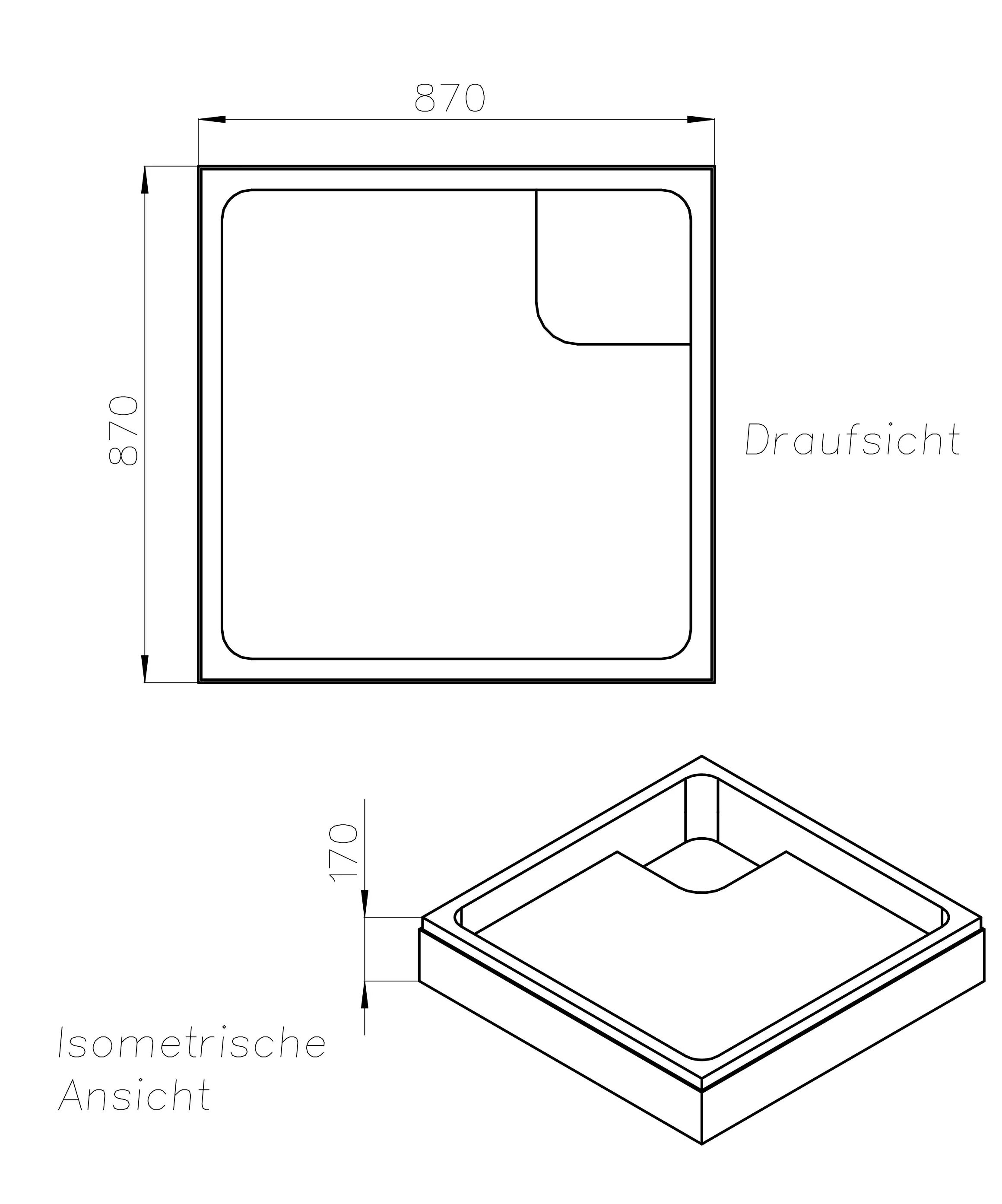Ottofond Wannenträger Samos 870 x 870 mm Ottofond Wannenträger Samos 870 x 870 mm
