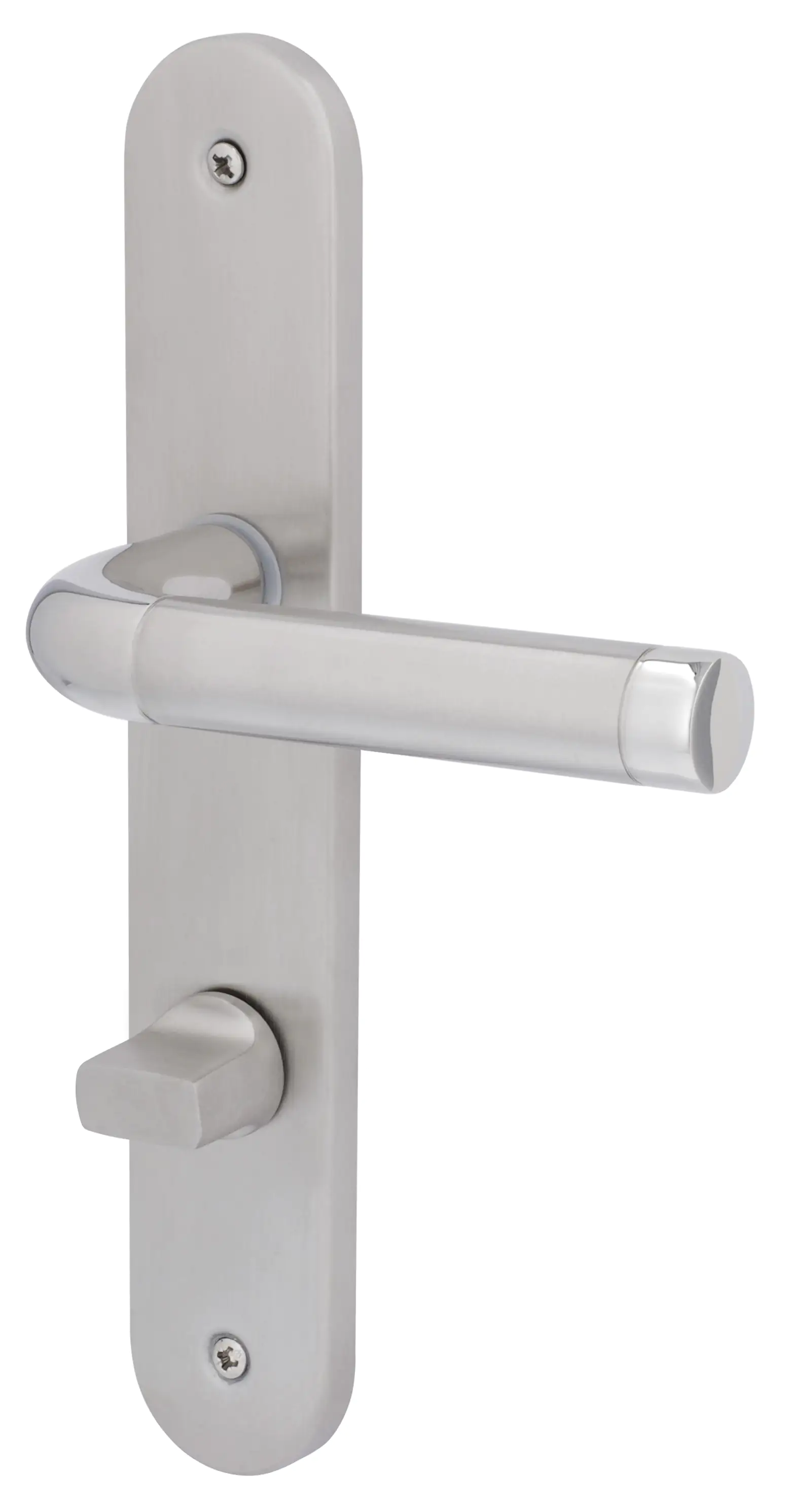 Alpertec WC-Langschildgarnitur Lea Edelstahl Bi-Colour abgerundet